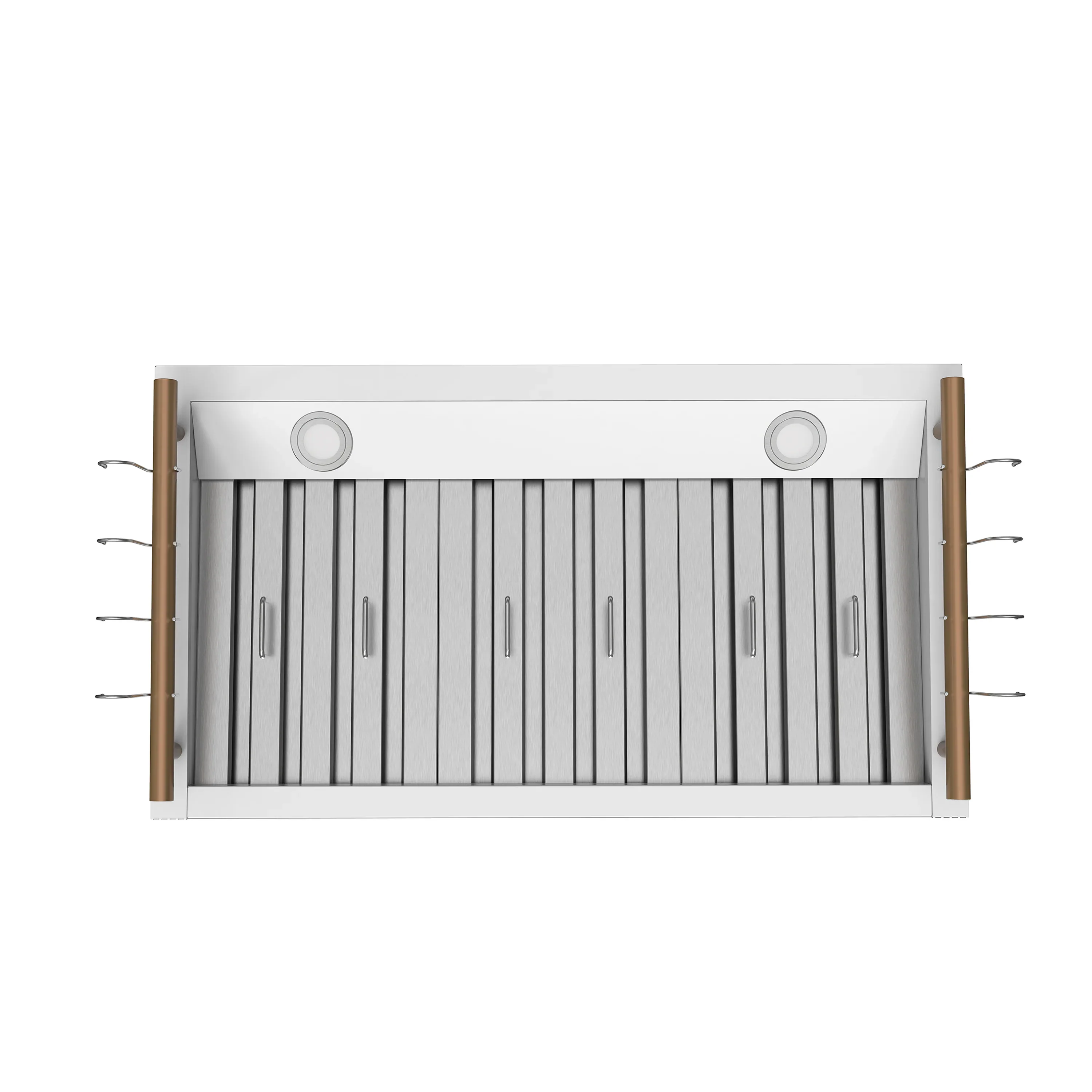 Forno Venezia 36-Inch Wall-Mounted Range Hood in White with Antique Brass Trim (FRHWM5503-36WHT) - Image 6