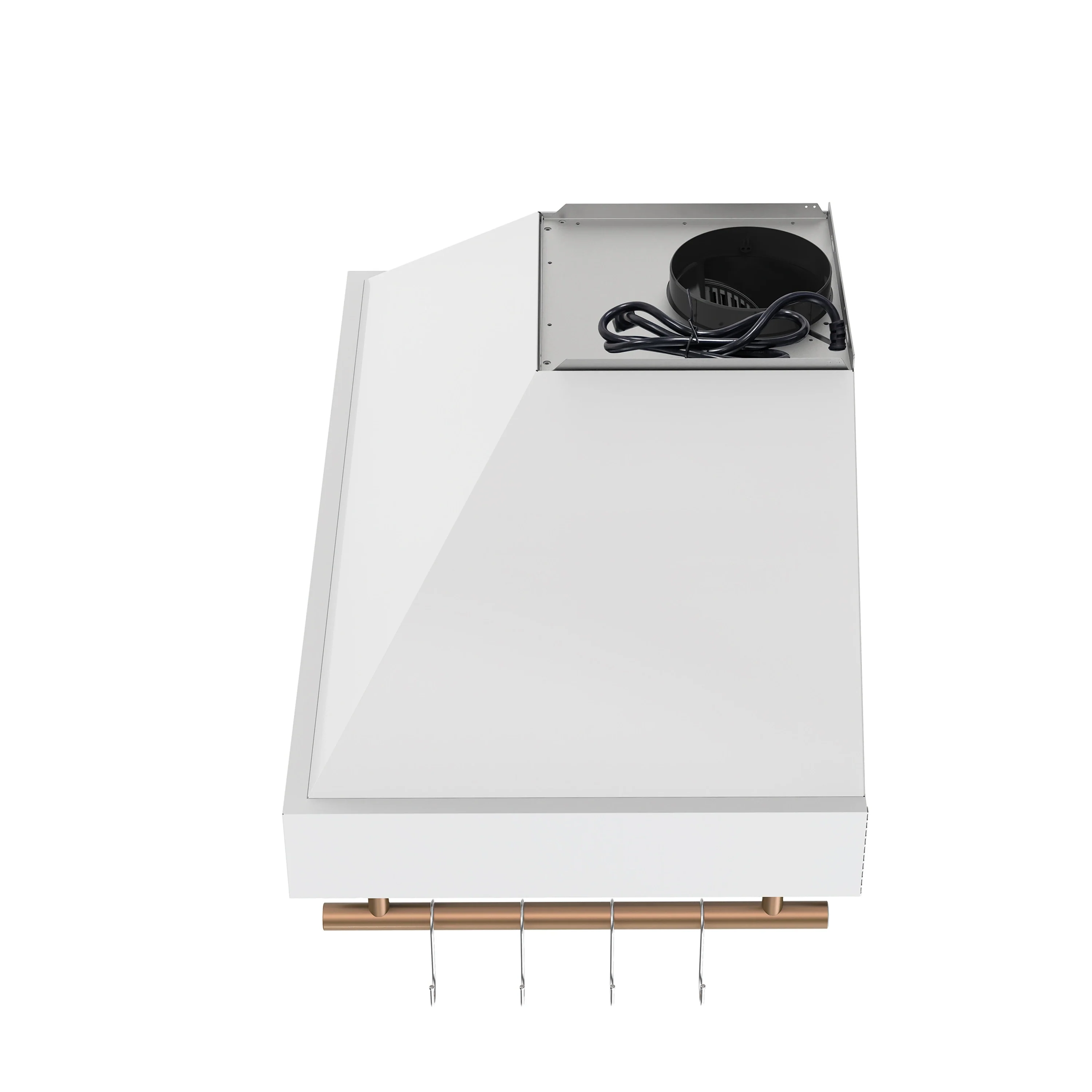 Forno Venezia 36-Inch Wall-Mounted Range Hood in White with Antique Brass Trim (FRHWM5503-36WHT) - Image 7