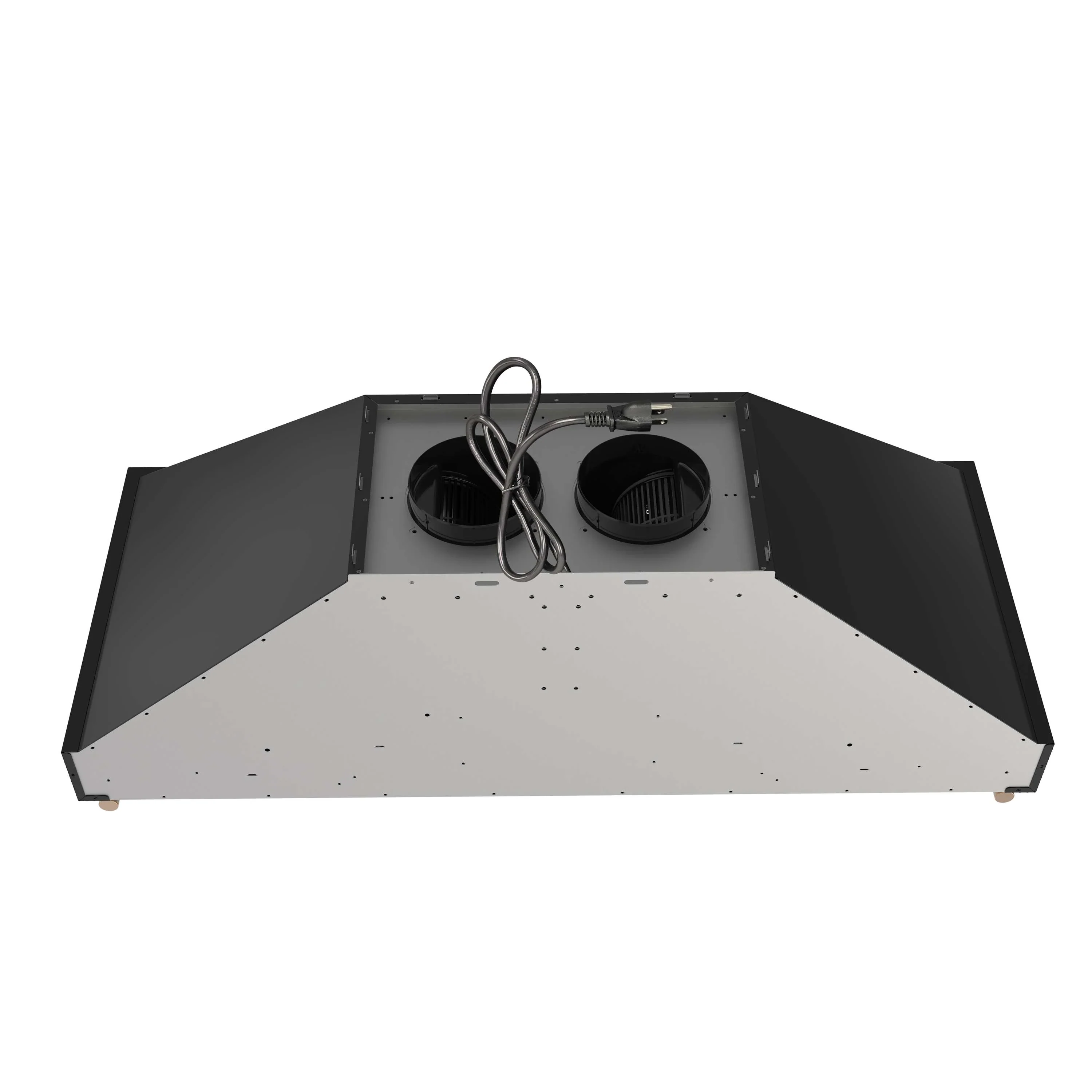 Forno Venezia 48-Inch Wall Mounted Range Hood with Touch Controls and Baffle Filters in Black with Antique Brass Handle (FRHWM5503-48BLK) - Image 6