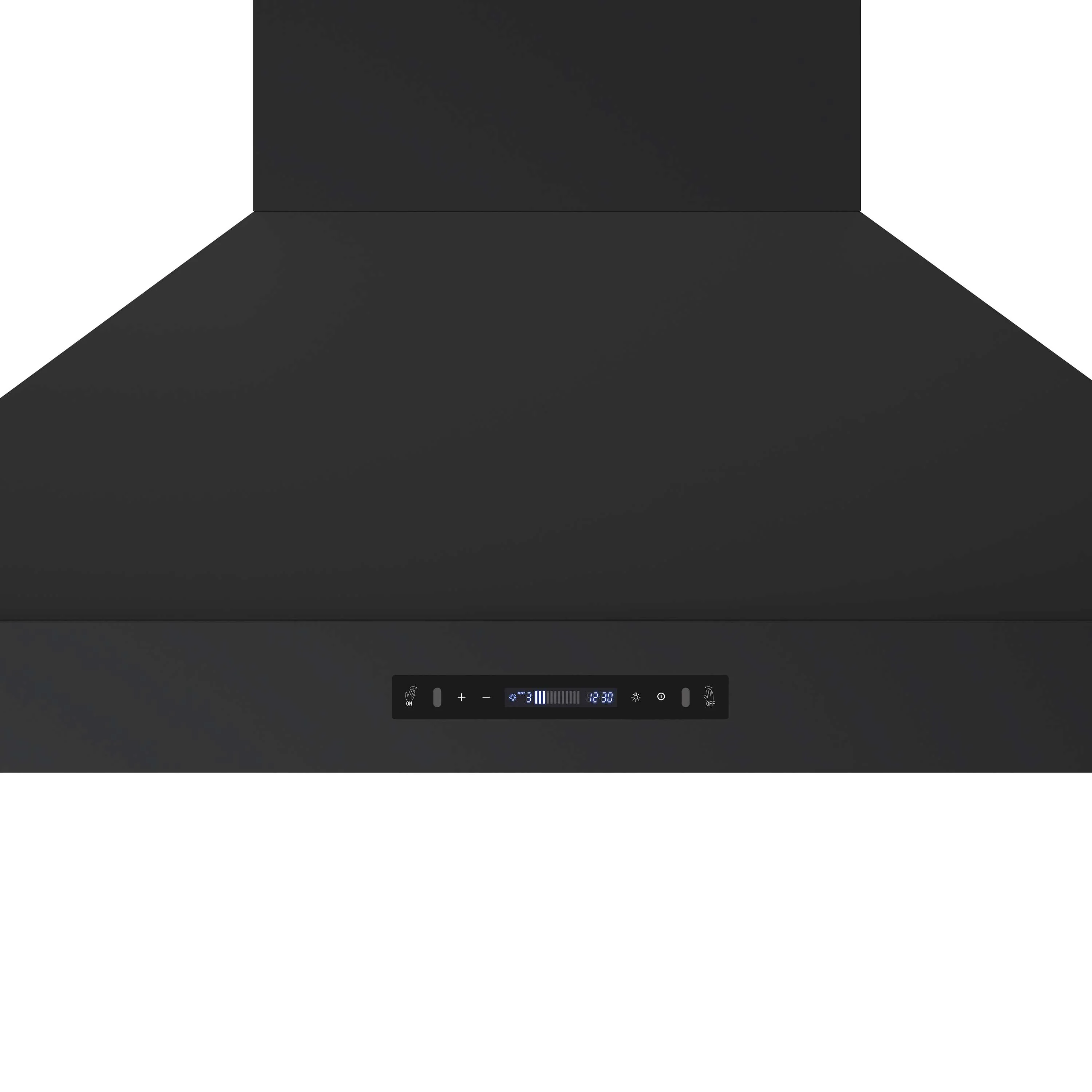 Forno Venezia 48-Inch Wall Mounted Range Hood with Touch Controls and Baffle Filters in Black with Antique Brass Handle (FRHWM5503-48BLK) - Image 9