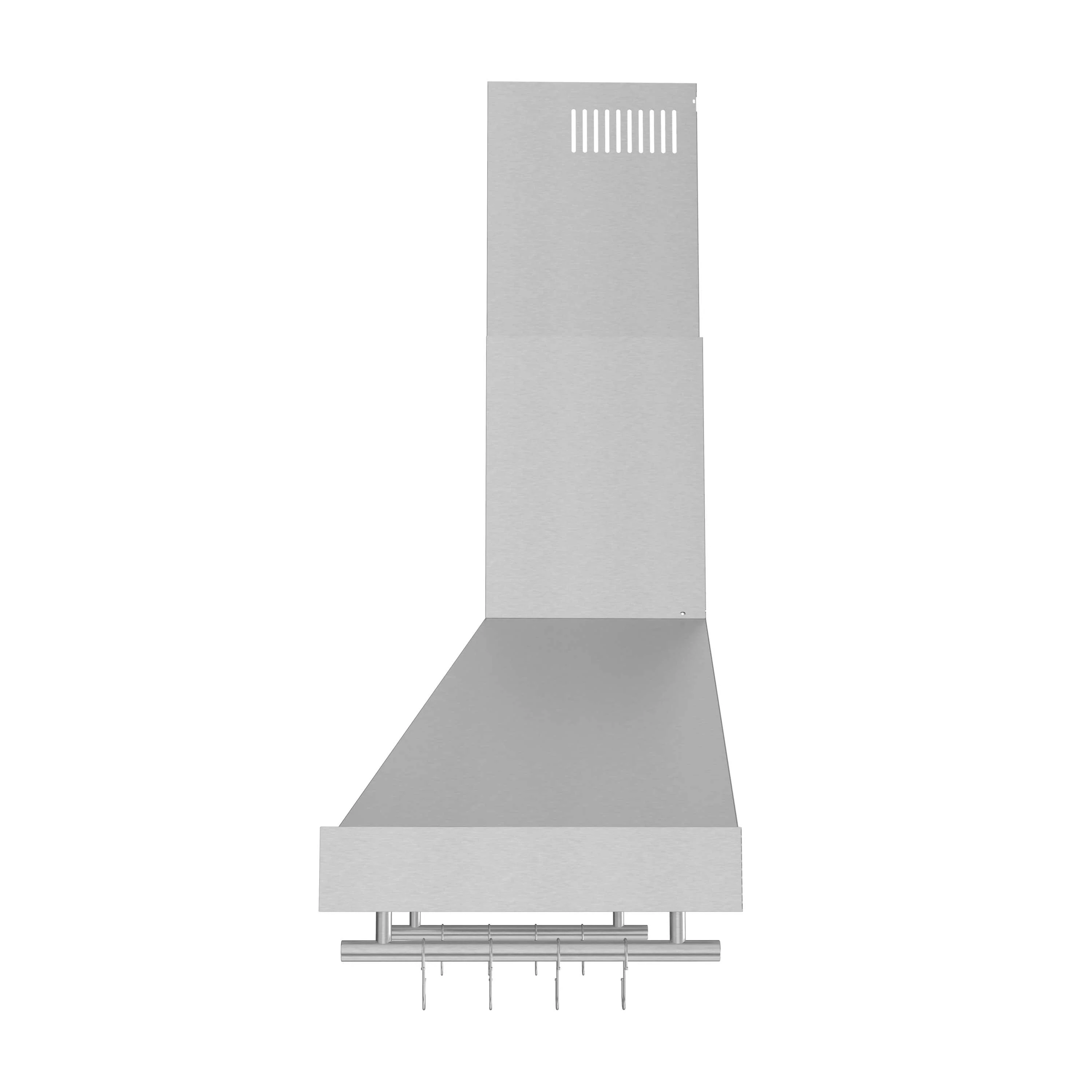 Forno Venezia 48-Inch Wall Mounted Range Hood with Touch Controls and Baffle Filters in White with Antique Brass Handle (FRHWM5503-48WHT) - Image 4