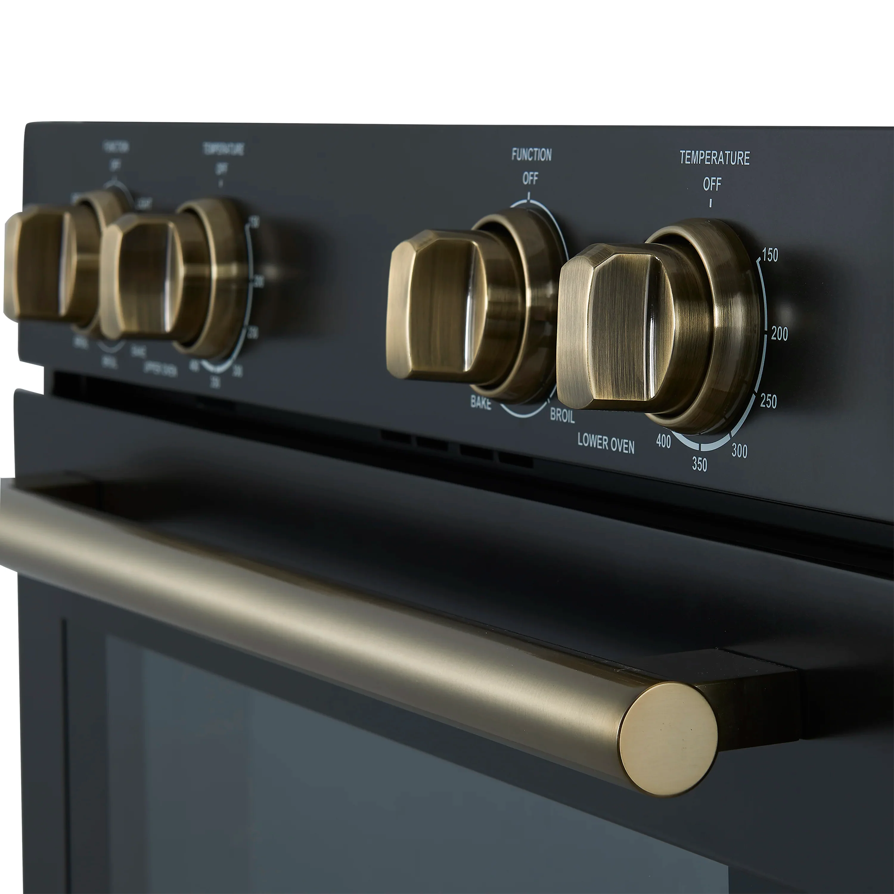Forno Vomero 30-Inch Double Wall Oven with 10 cu.ft Total Capacity in Black with Antique Brass Handle (FBOEL1324-30BLK) - Image 6