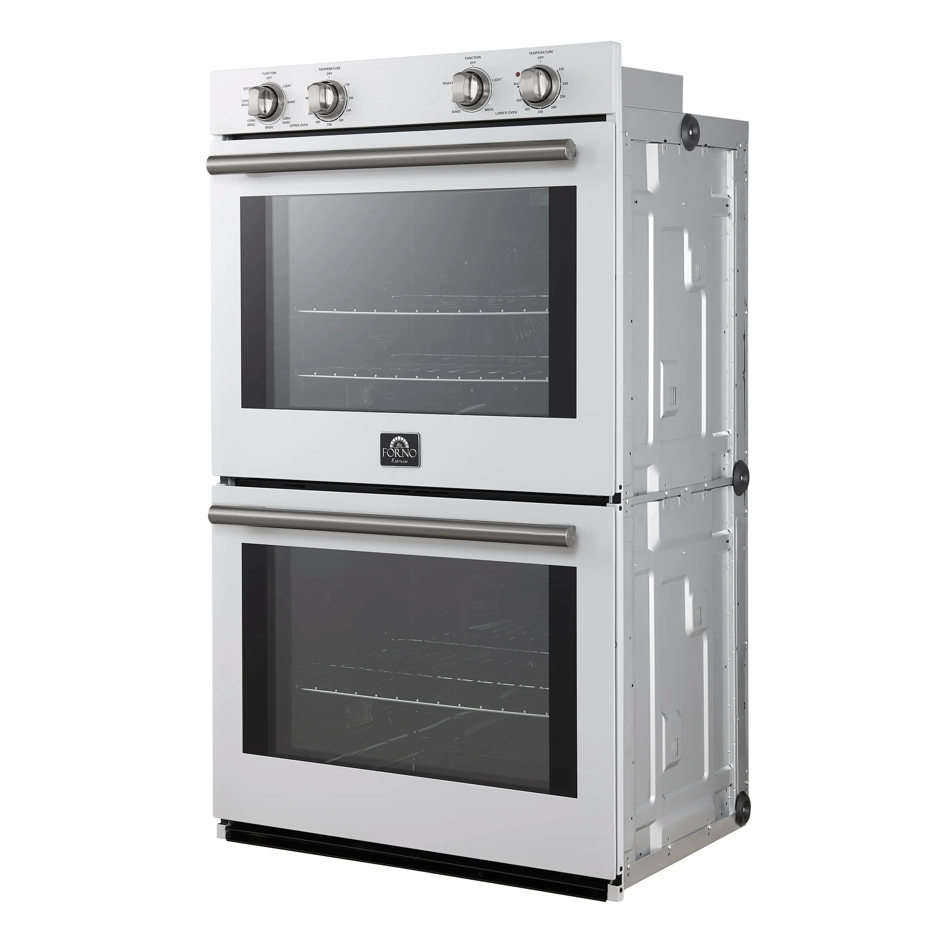 Forno Vomero 30-Inch Double Wall Oven with 10 cu.ft Total Capacity in White with Stainless Steel Handle (FBOEL1324-30WHT) - Image 3