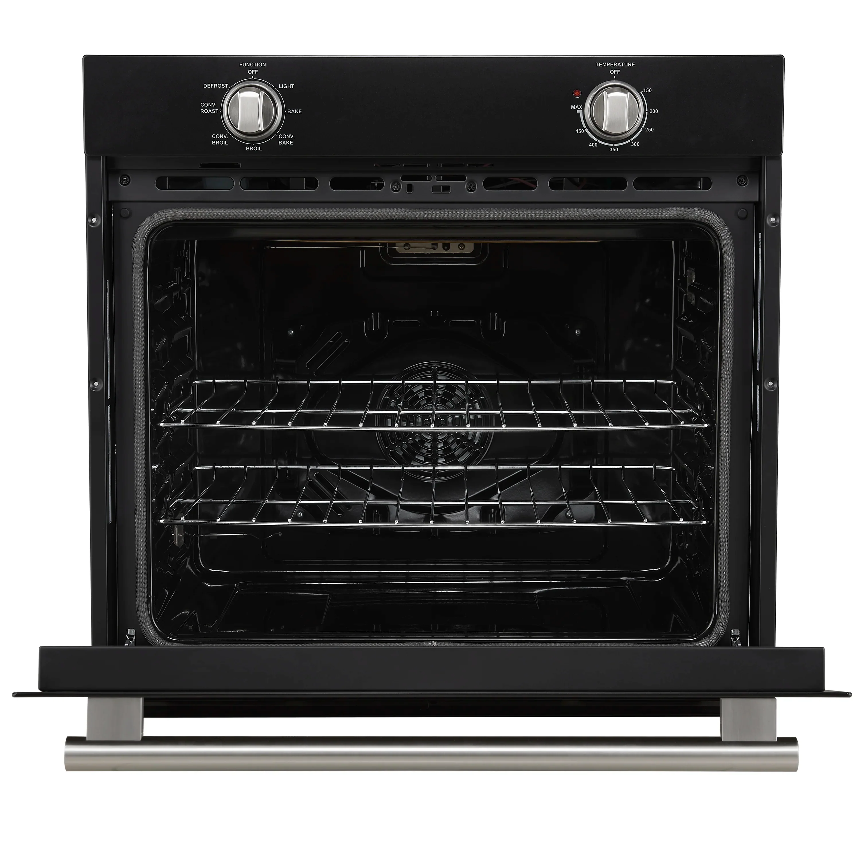 Forno Vomero 30-Inch Wall Oven with 5 cu.ft Total Capacity in Black with Antique Brass Handle (FBOEL1370-30BLK) - Image 4
