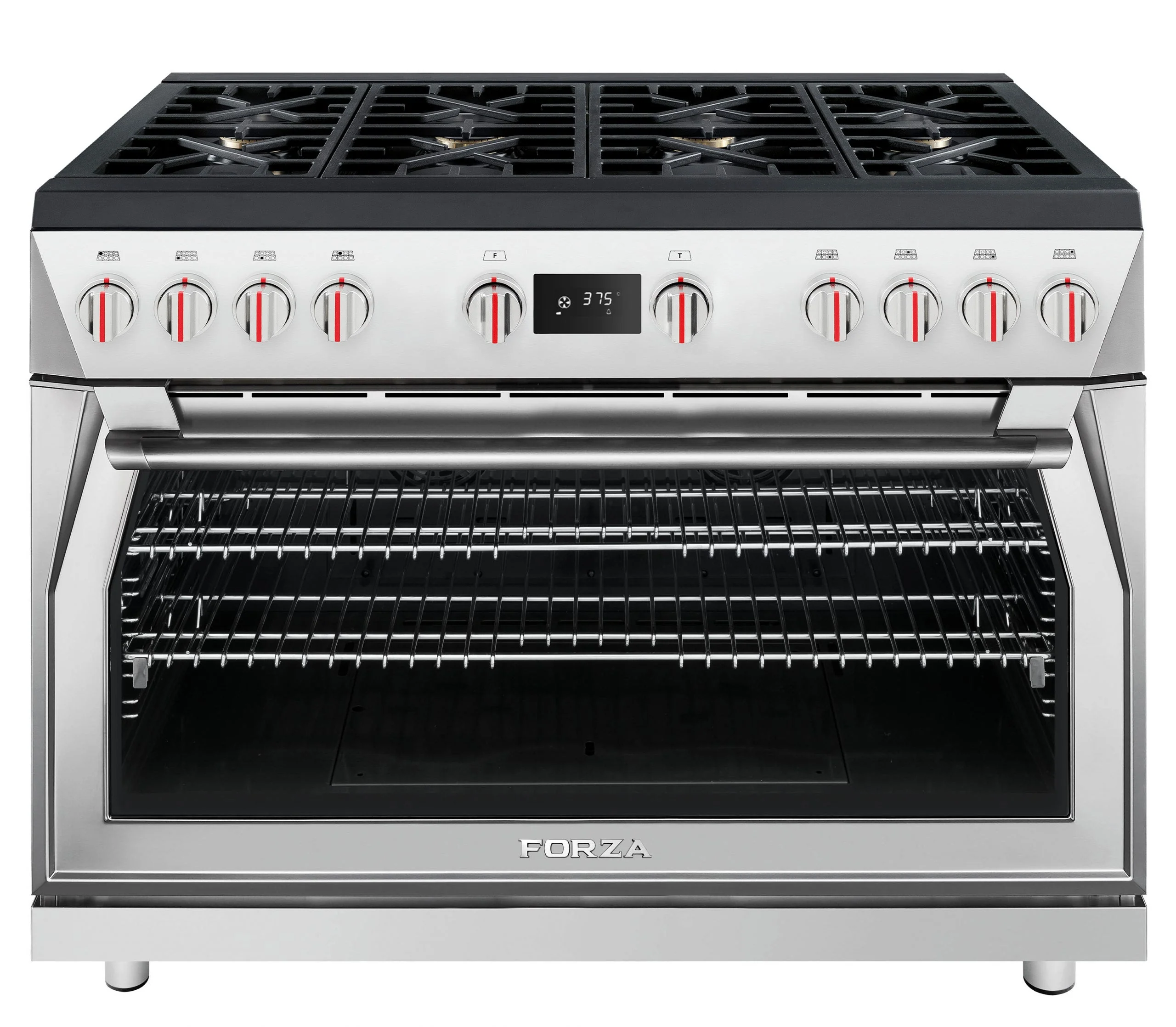 Forza 3-Piece Appliance Package - 48-Inch Dual Fuel Range, Pro-Style Range Hood, and 24-Inch Dishwasher in Stainless Steel - Image 2