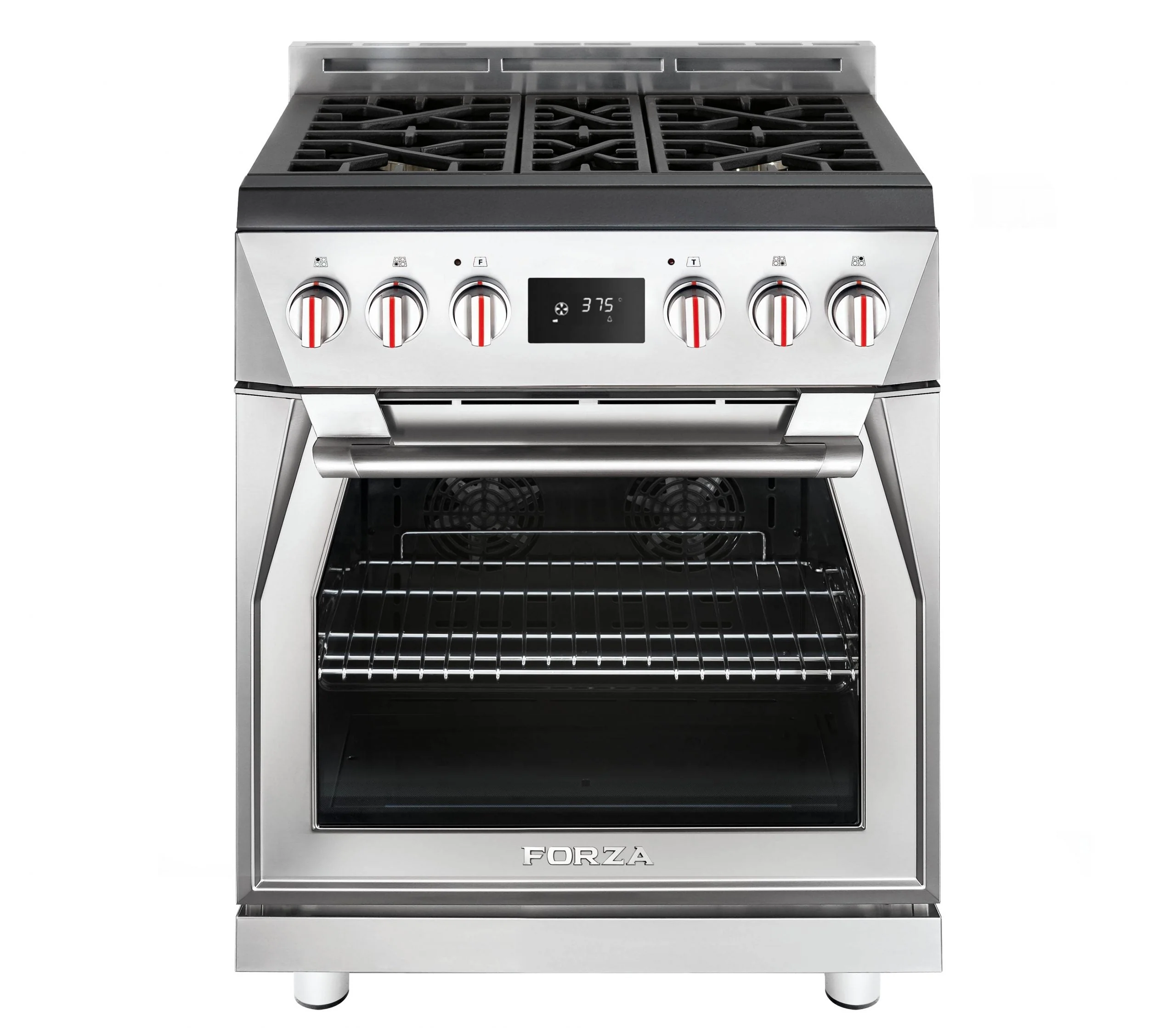 Forza 4-Piece Appliance Package - 30-Inch Dual Fuel Range, Pro-Style Range Hood, 24-Inch Dishwasher and Refrigerator in Stainless Steel - Image 2