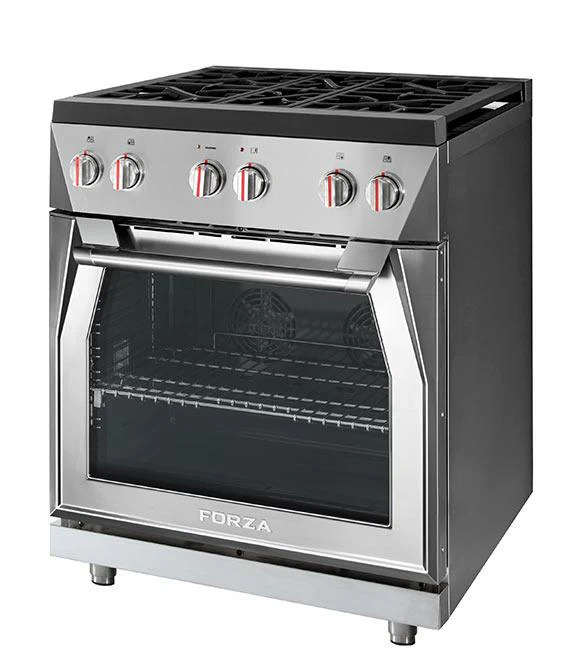 Forza 4-Piece Appliance Package - 30-Inch Gas Range, Pro-Style Range Hood, 24-Inch Dishwasher and Refrigerator in Stainless Steel - Image 3