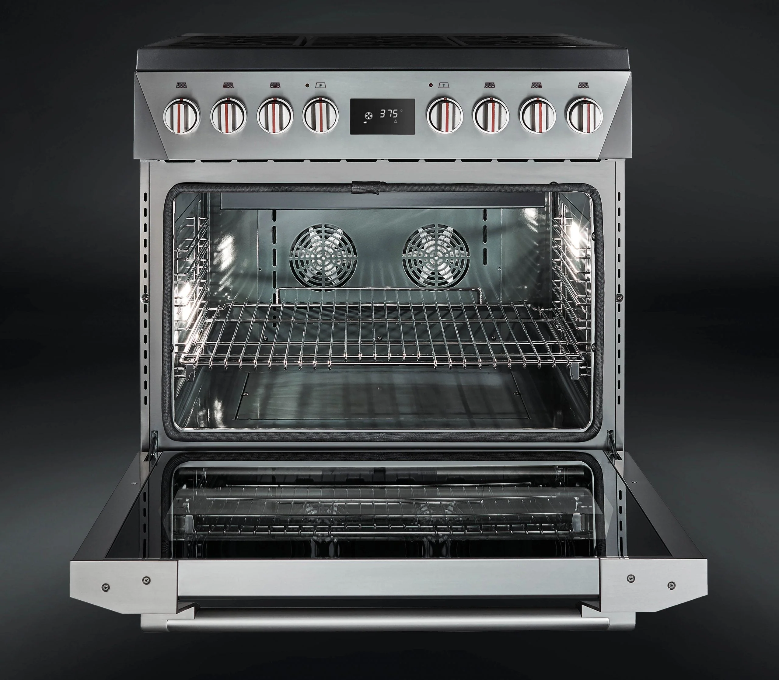 Forza 4-Piece Appliance Package - 36-Inch Dual Fuel Range, Under Cabinet Range Hood, 24-Inch Dishwasher and Refrigerator in Stainless Steel - Image 3