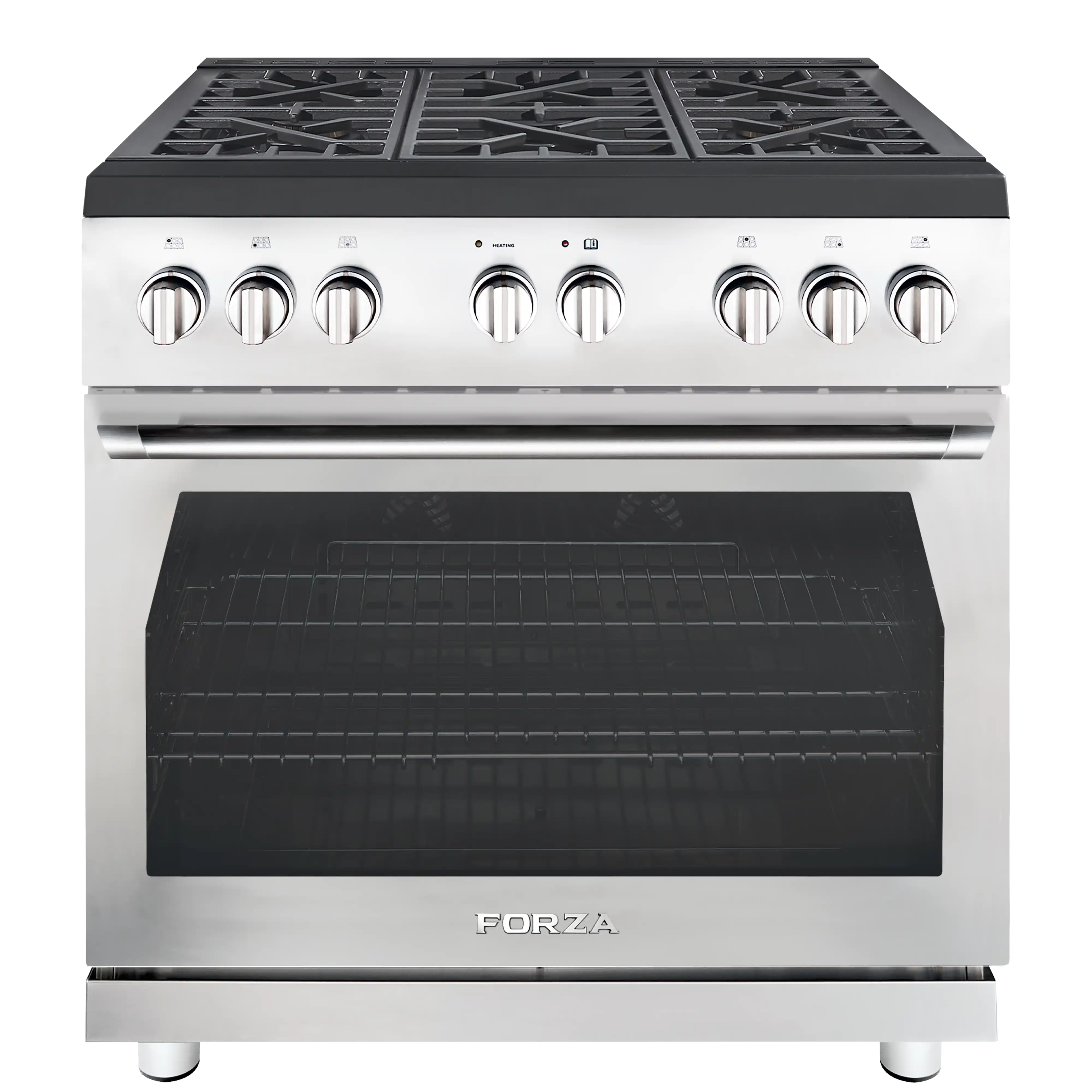 Forza 4-Piece Appliance Package - 36-Inch Gas Range, Under Cabinet Range Hood, 24-Inch Dishwasher and Refrigerator in Stainless Steel - Image 2