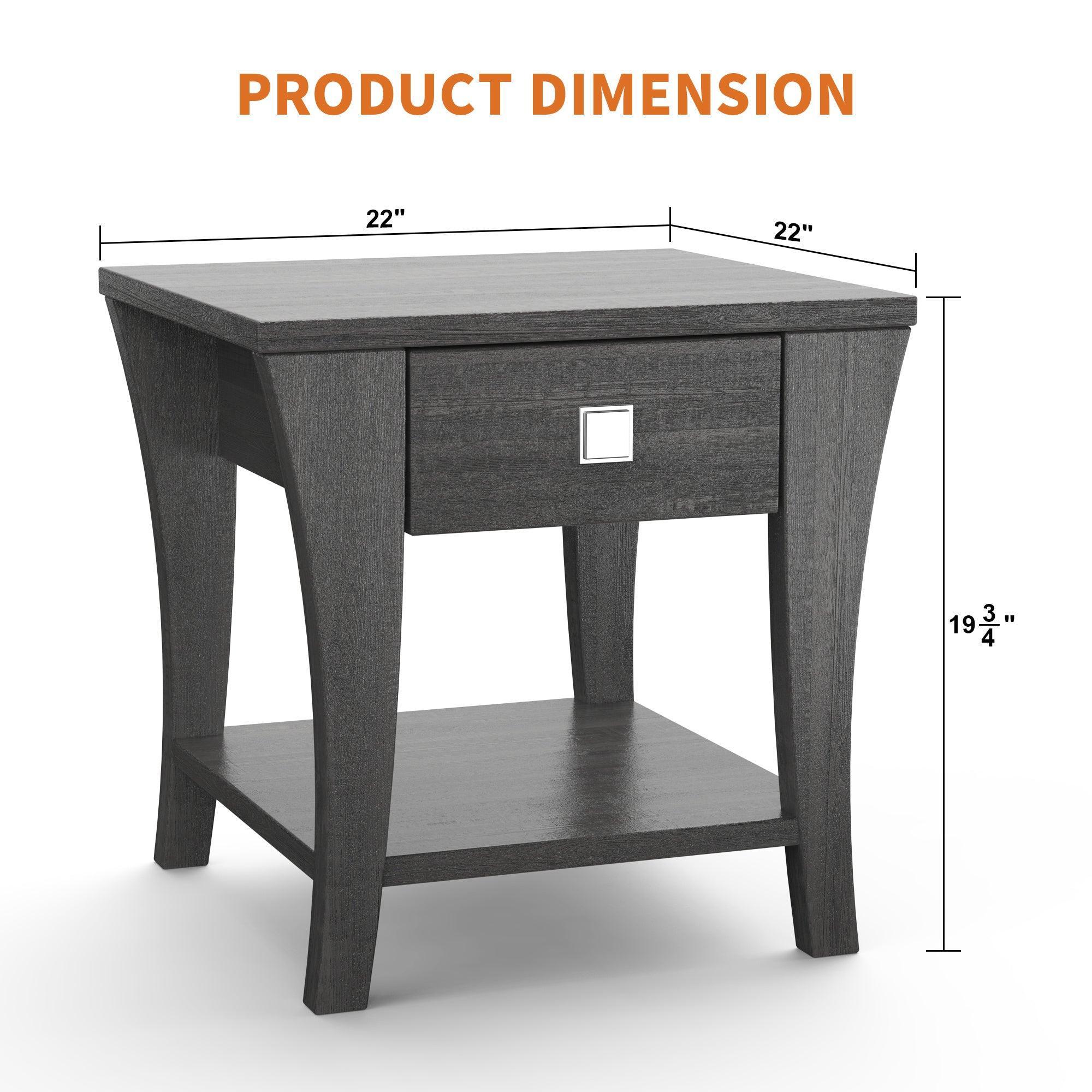 Parrot Uncle Furniture of America Amity End Table, Gray (CM4085E-PU) - Image 13
