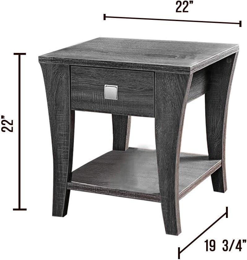 Parrot Uncle Furniture of America Amity End Table, Gray (CM4085E-PU) - Image 14