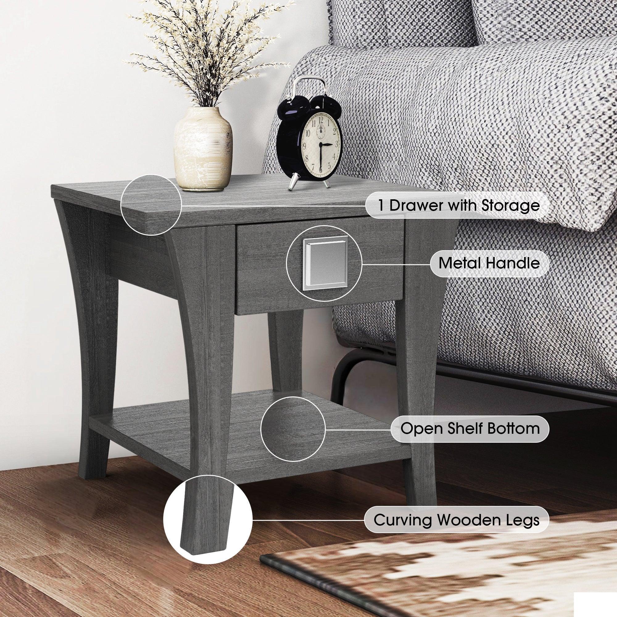 Parrot Uncle Furniture of America Amity End Table, Gray (CM4085E-PU) - Image 5