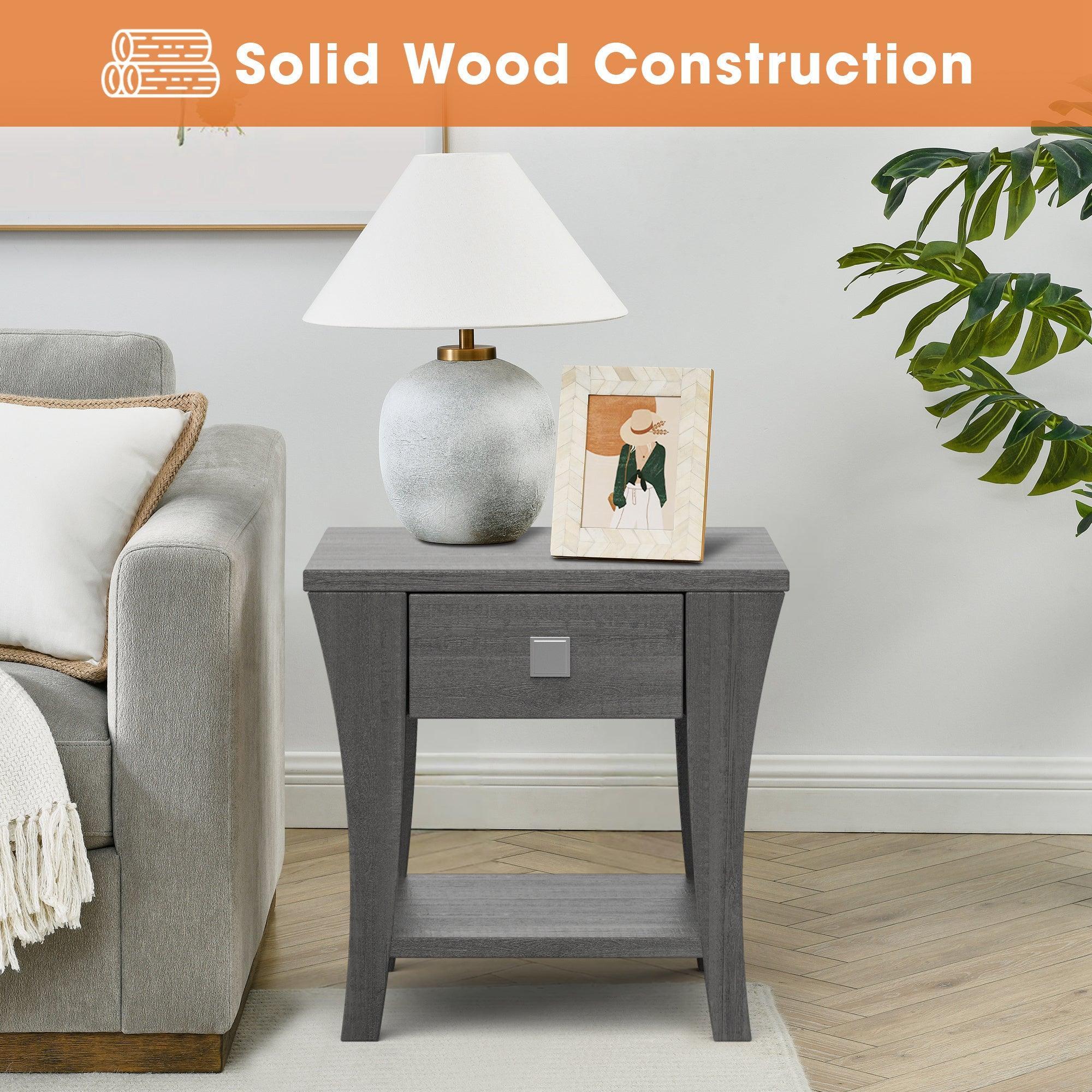 Parrot Uncle Furniture of America Amity End Table, Gray (CM4085E-PU) - Image 6