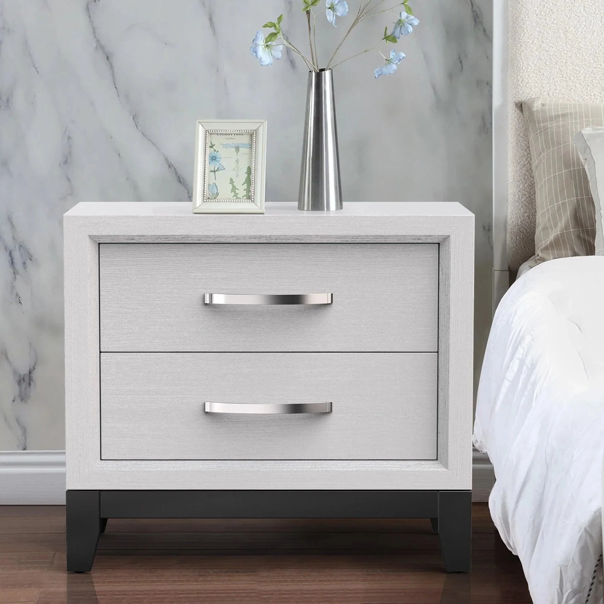 Parrot Uncle Furniture of America Lucien 23" Modern Wood Nightstand with 2 Drawers - Image 10