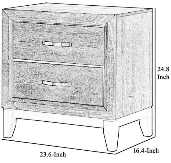Parrot Uncle Furniture of America Lucien 23" Modern Wood Nightstand with 2 Drawers - Image 18