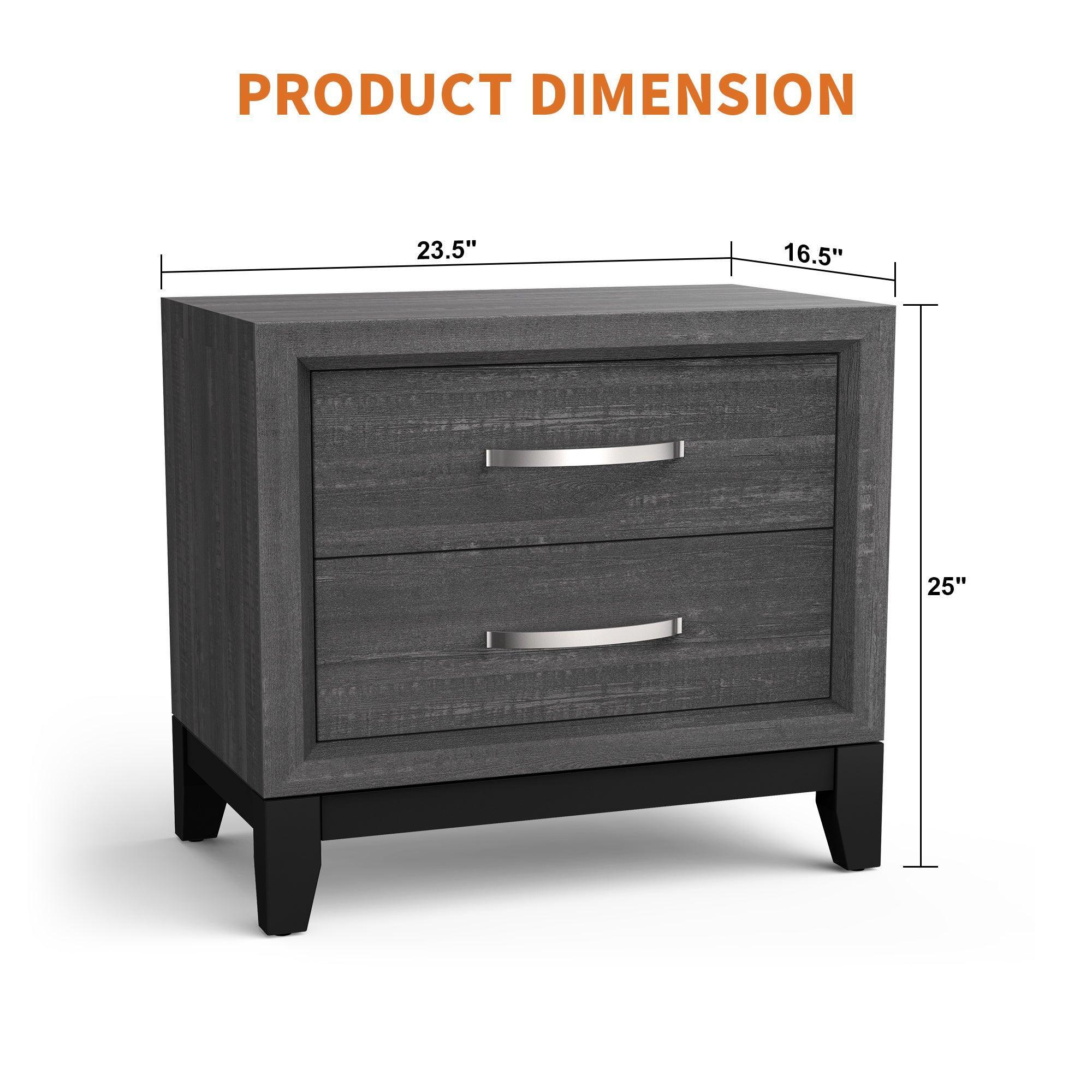 Parrot Uncle Furniture of America Lucien 23" Modern Wood Nightstand with 2 Drawers - Image 19