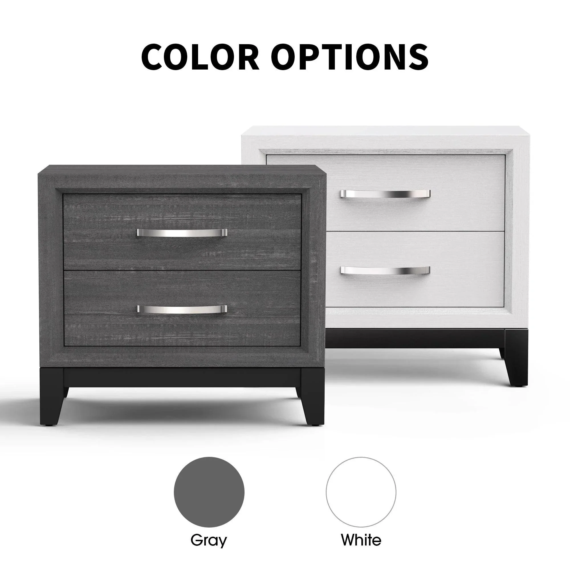 Parrot Uncle Furniture of America Lucien 23" Modern Wood Nightstand with 2 Drawers - Image 20