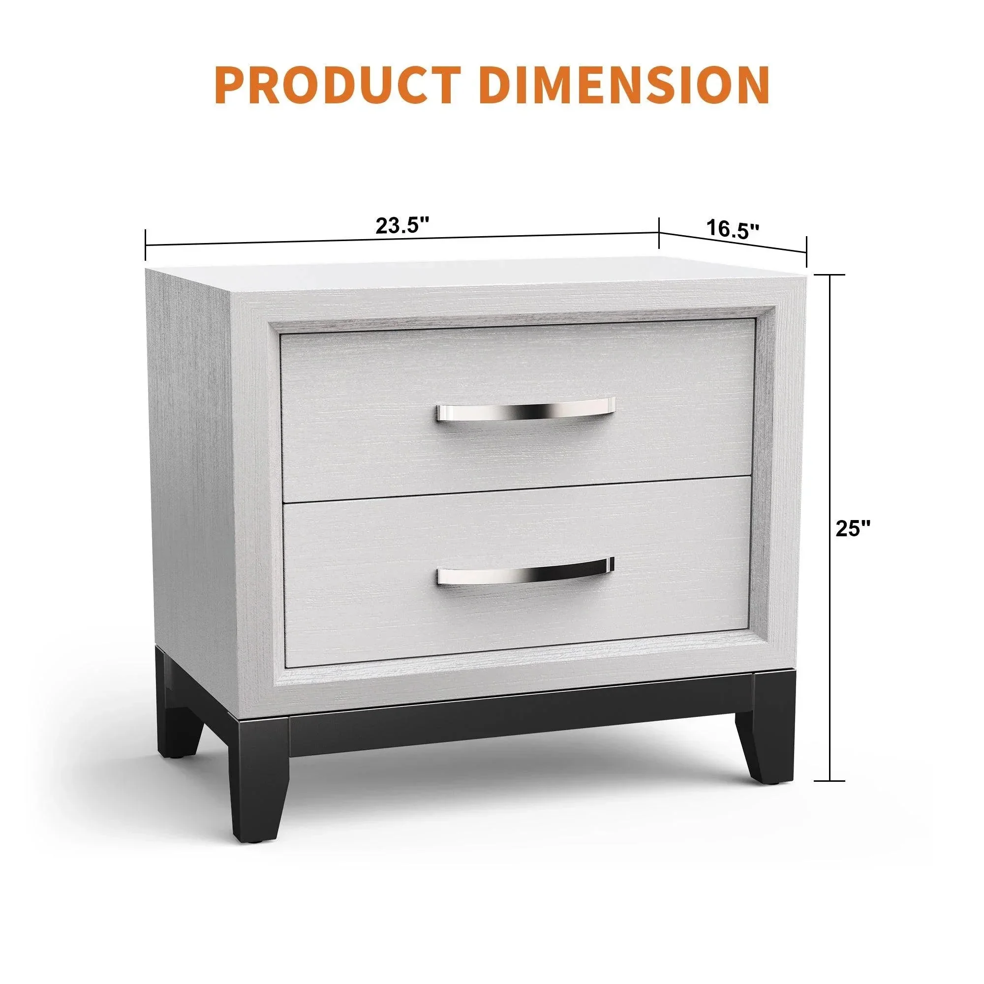 Parrot Uncle Furniture of America Lucien 23" Modern Wood Nightstand with 2 Drawers - Image 21