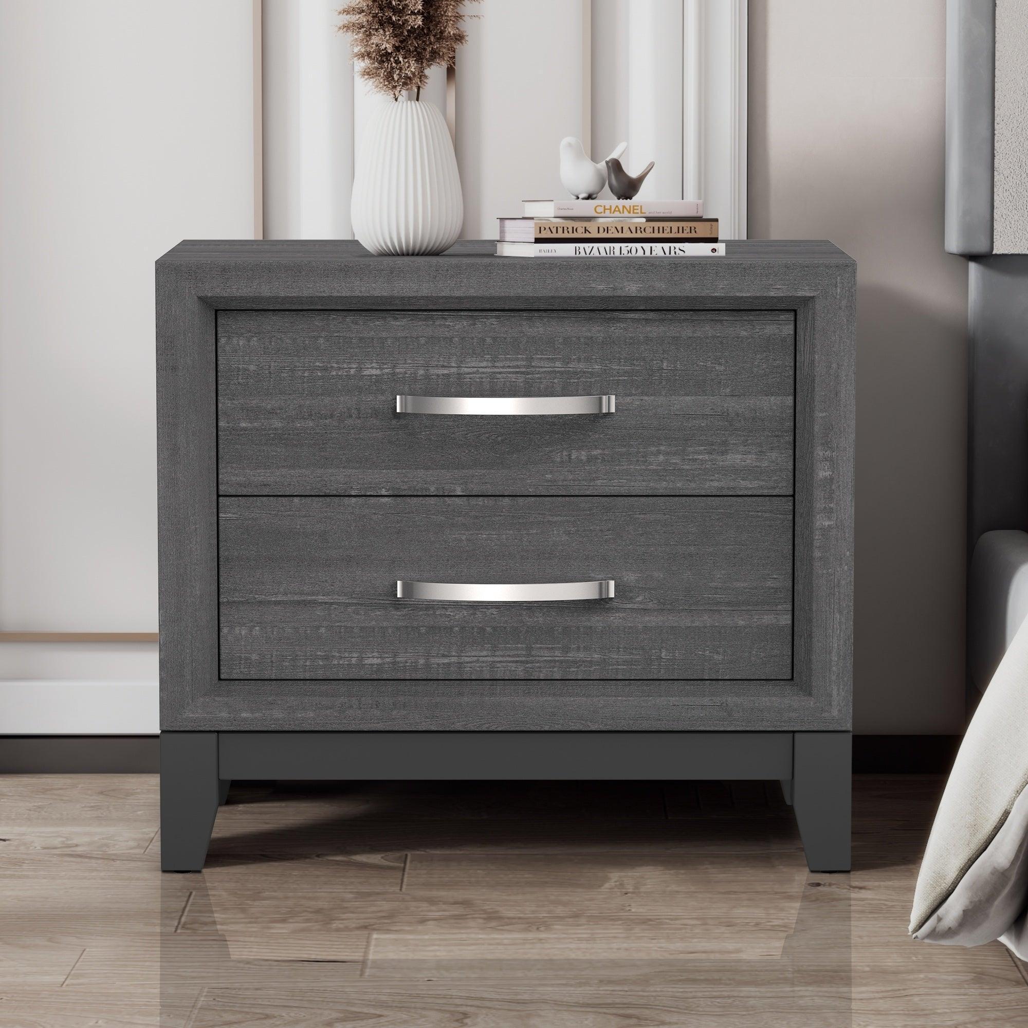Parrot Uncle Furniture of America Lucien 23" Modern Wood Nightstand with 2 Drawers - Image 7