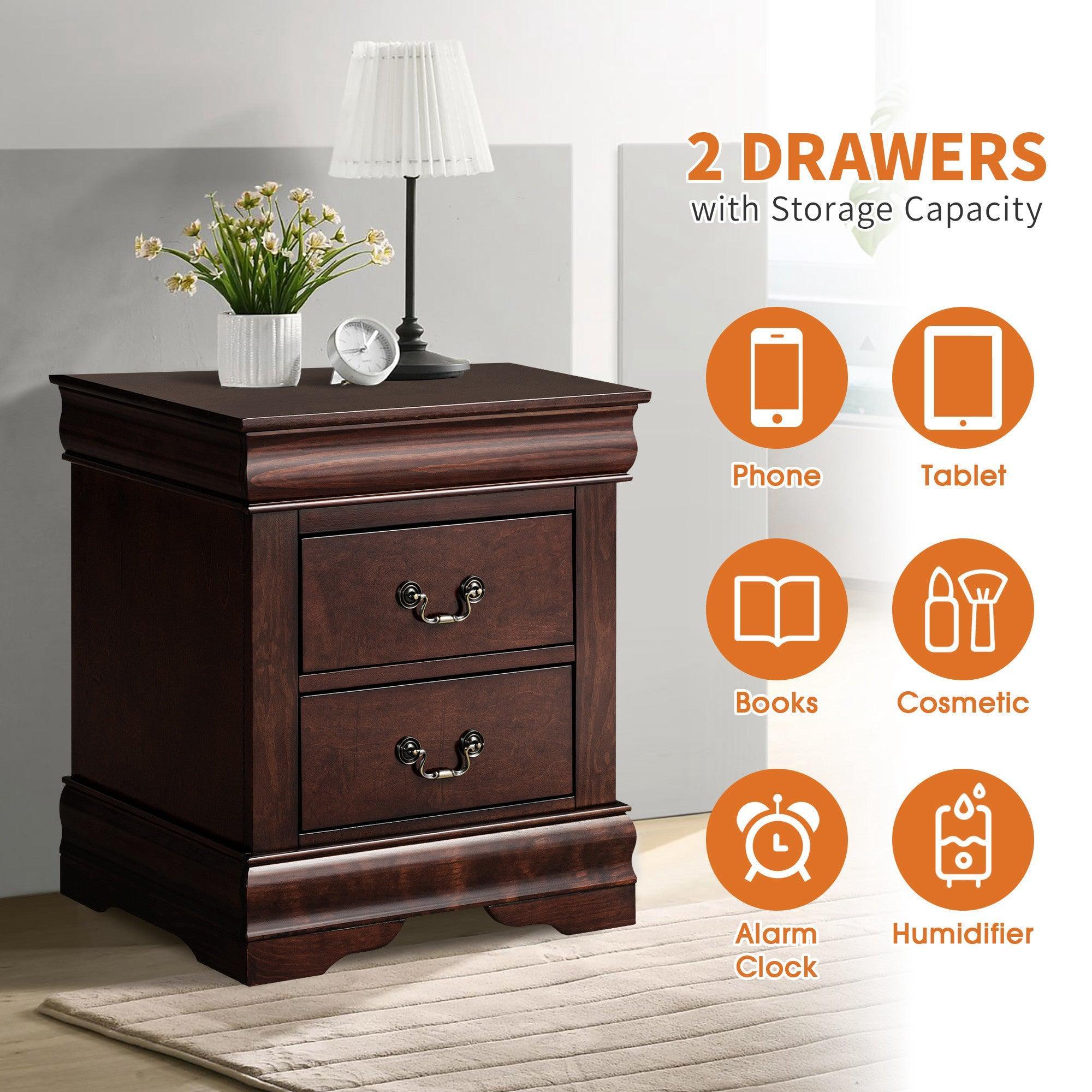 Parrot Uncle Furniture of America Night Stand Louis Philippe - Image 12