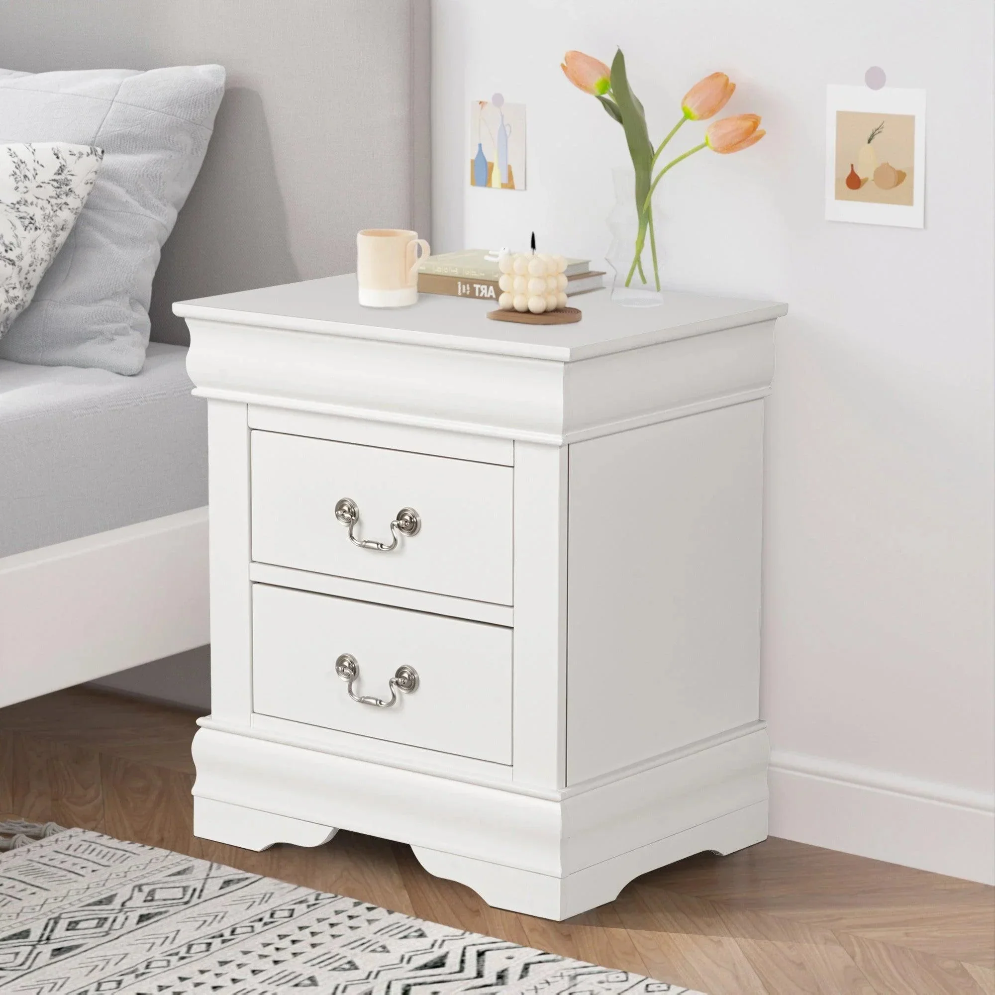 Parrot Uncle Furniture of America Night Stand Louis Philippe - Image 5