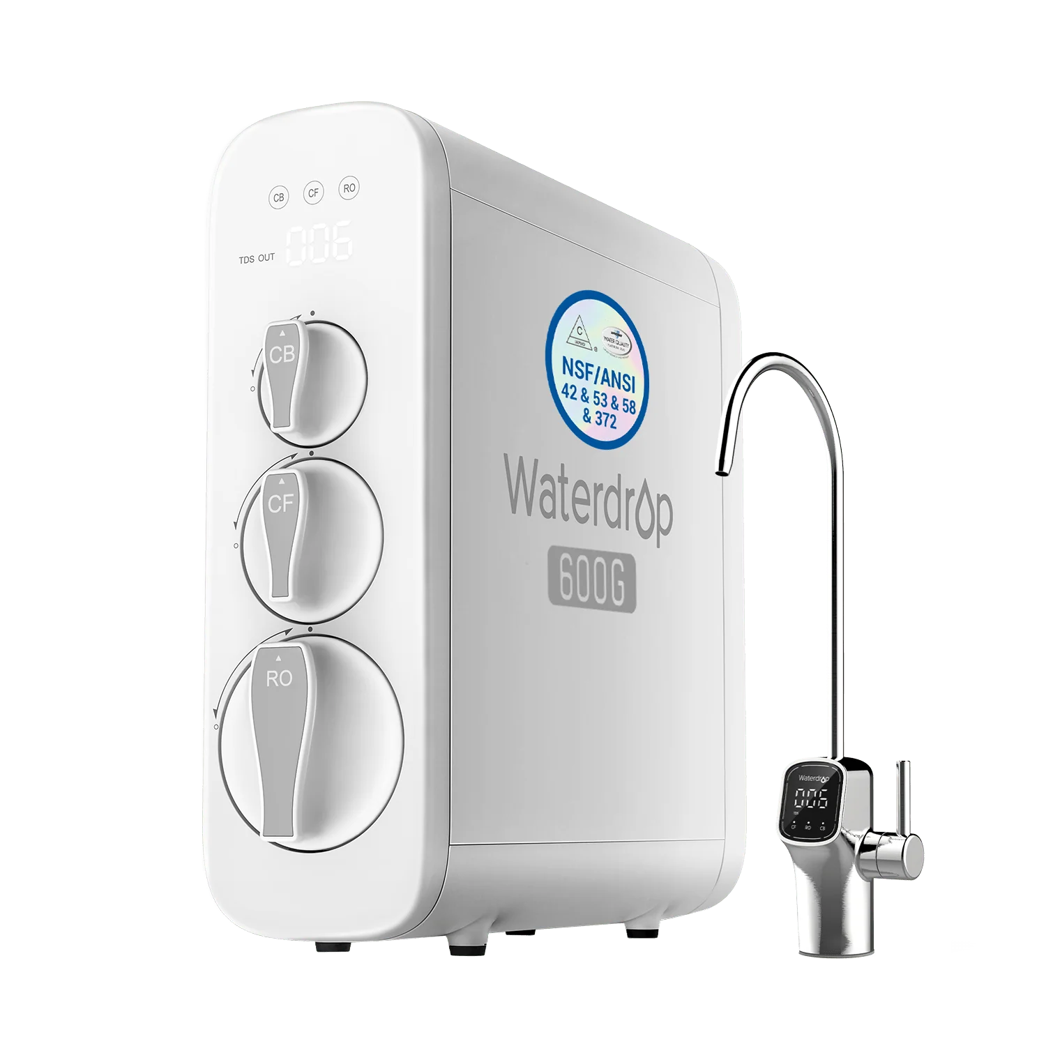 Waterdrop Reverse Osmosis System, 8 Stage Tankless Reverse Osmosis Water Filter, NSF/ANSI 42 & 53 & 58 & 372 Certified, Under Sink RO System, 2:1 Pure to Drain, Smart LED Faucet (WD-G3P600) - Image 12
