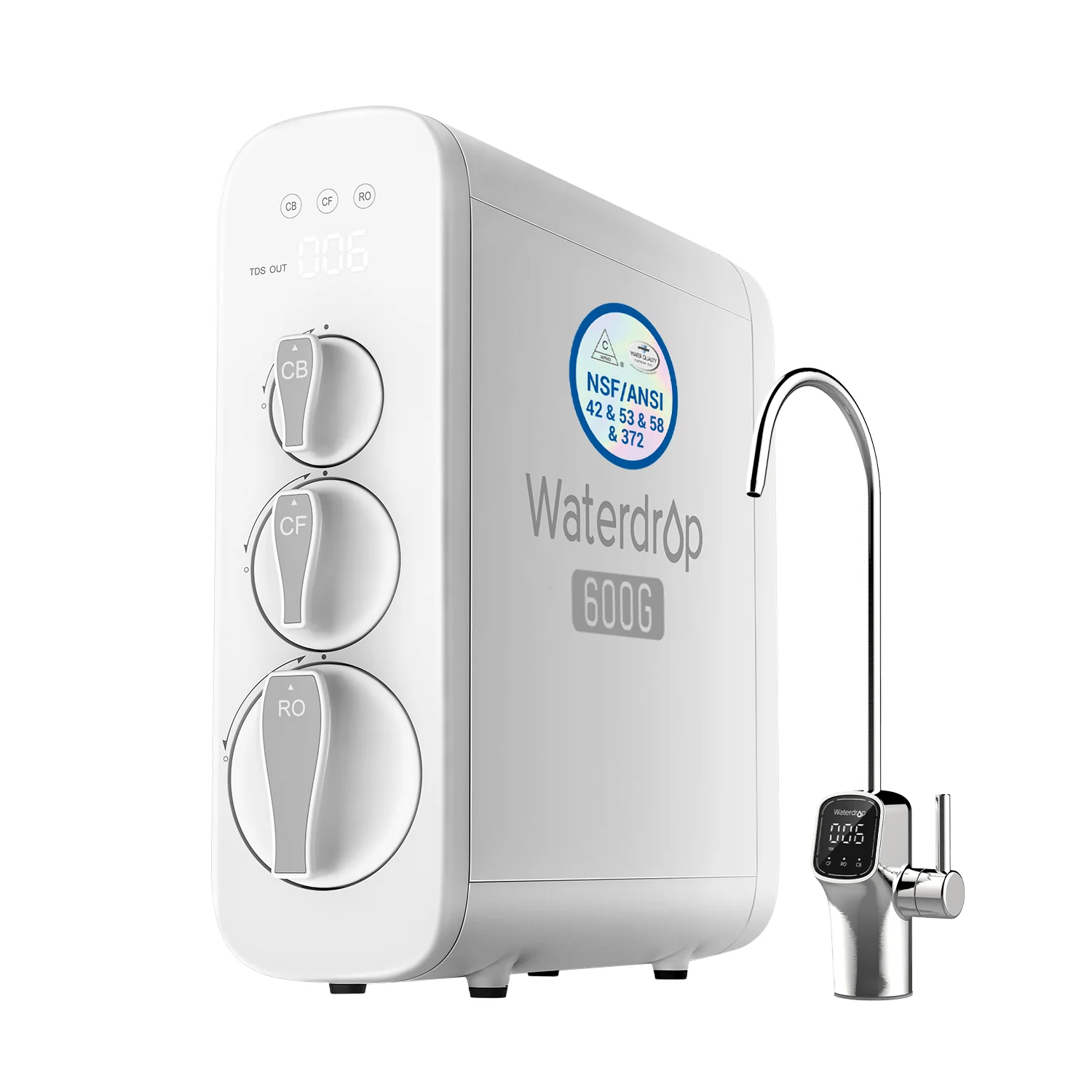 Waterdrop Reverse Osmosis System, 8 Stage Tankless Reverse Osmosis Water Filter, NSF/ANSI 42 & 53 & 58 & 372 Certified, Under Sink RO System, 2:1 Pure to Drain, Smart LED Faucet (WD-G3P600) - Image 14