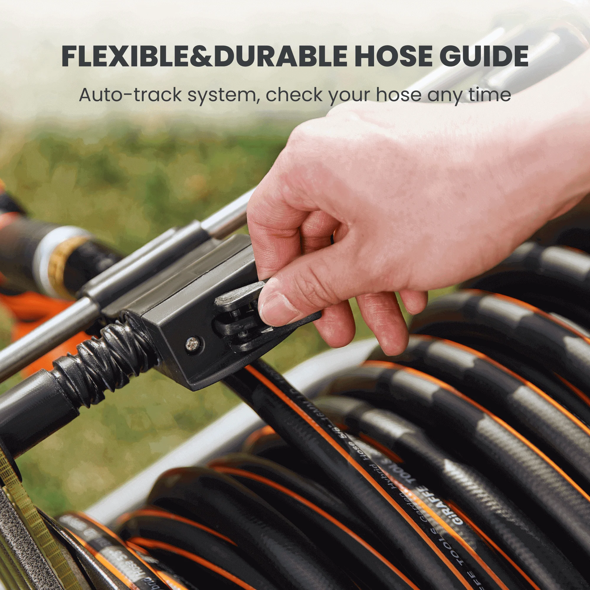 Giraffe Tools Heavy Duty Stainless Steel Garden Hose Reel Cart 2 Wheels (SW-8CUS) - Image 3