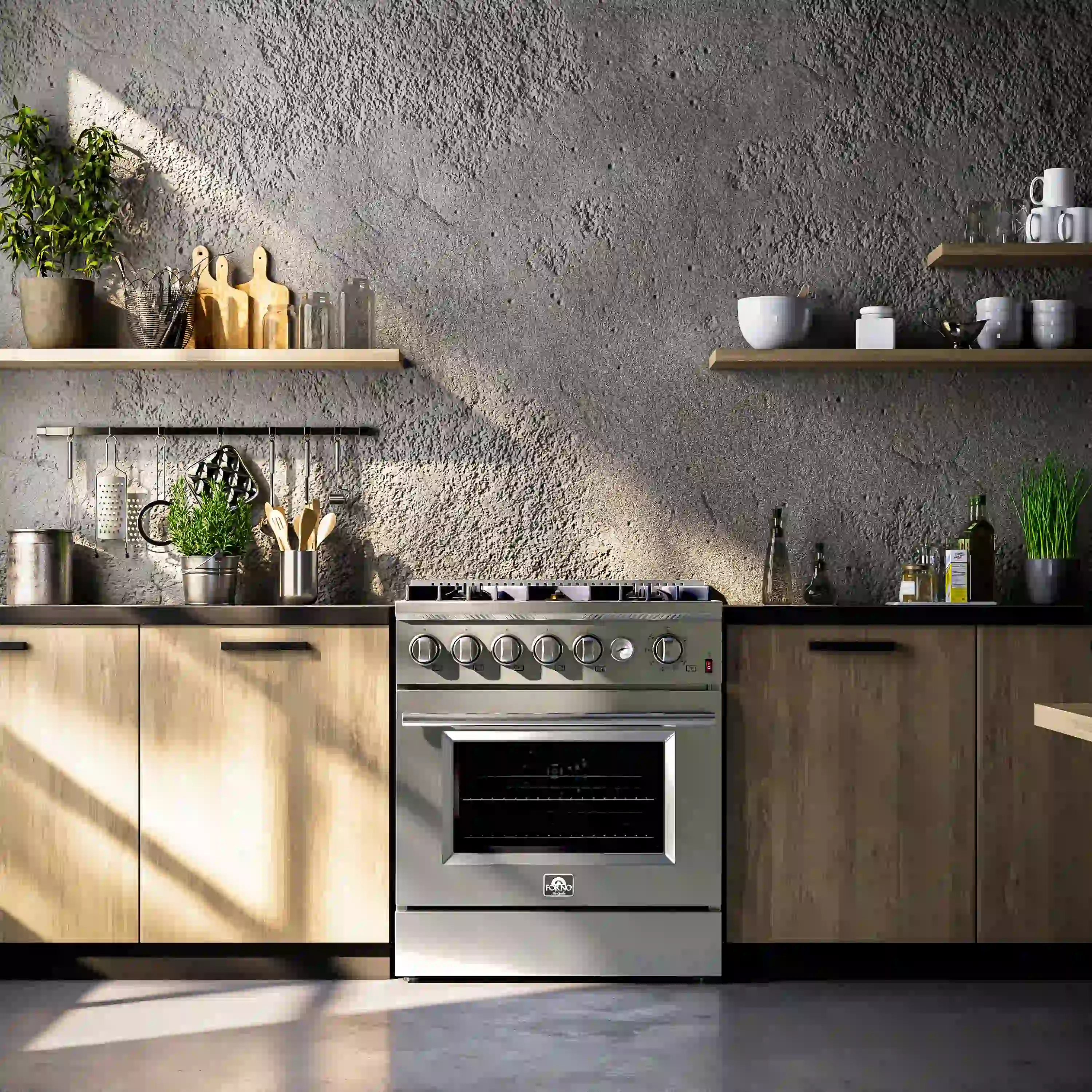 Forno Giovanni 30-inch Gas Range with 5 Gas Burners, 4.32 cu.ft. Convection Gas Oven with Temperature Gauge in Stainless Steel (FFSGS6274-30) - Image 2