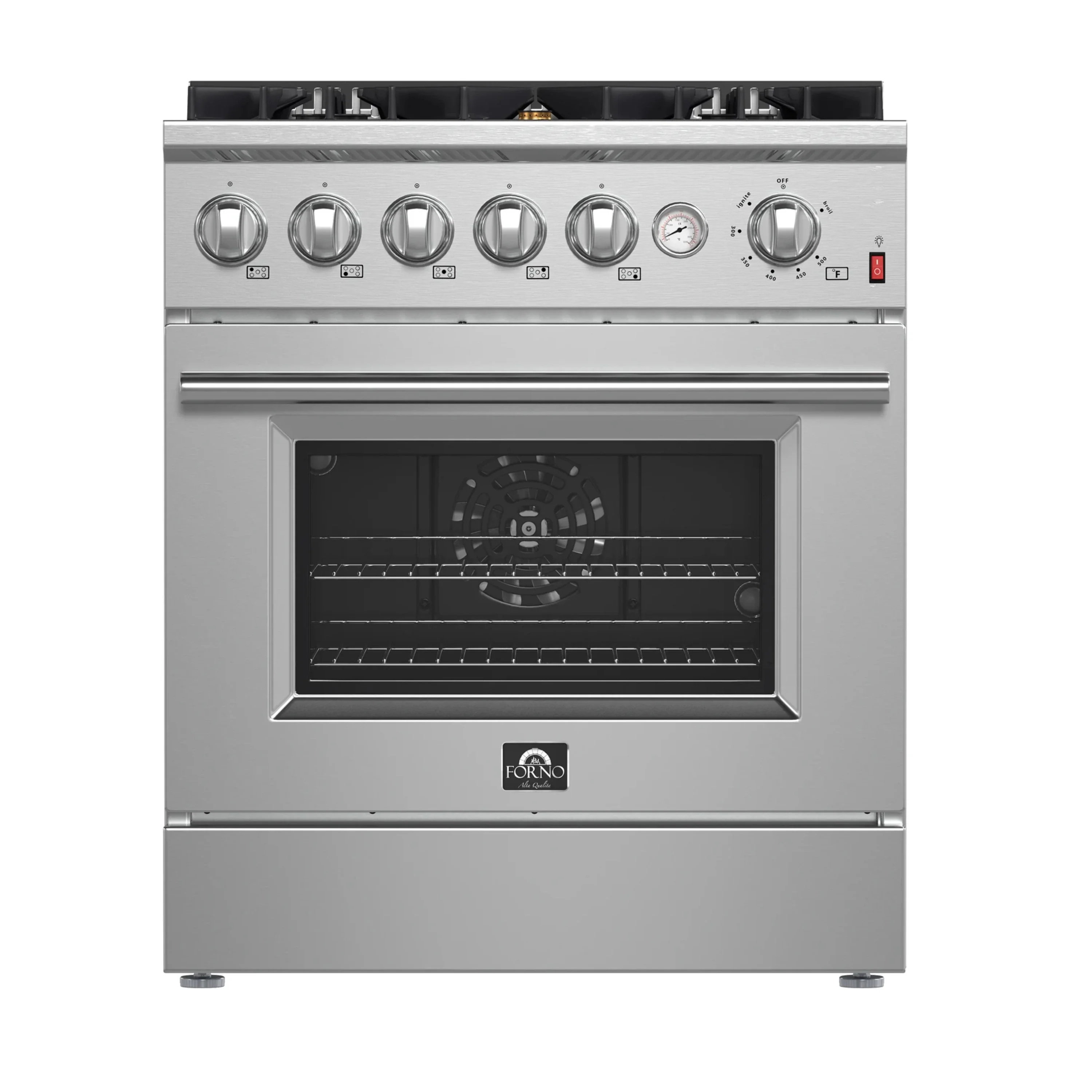 Forno Giovanni 30-inch Gas Range with 5 Gas Burners, 4.32 cu.ft. Convection Gas Oven with Temperature Gauge in Stainless Steel (FFSGS6274-30) - Image 4