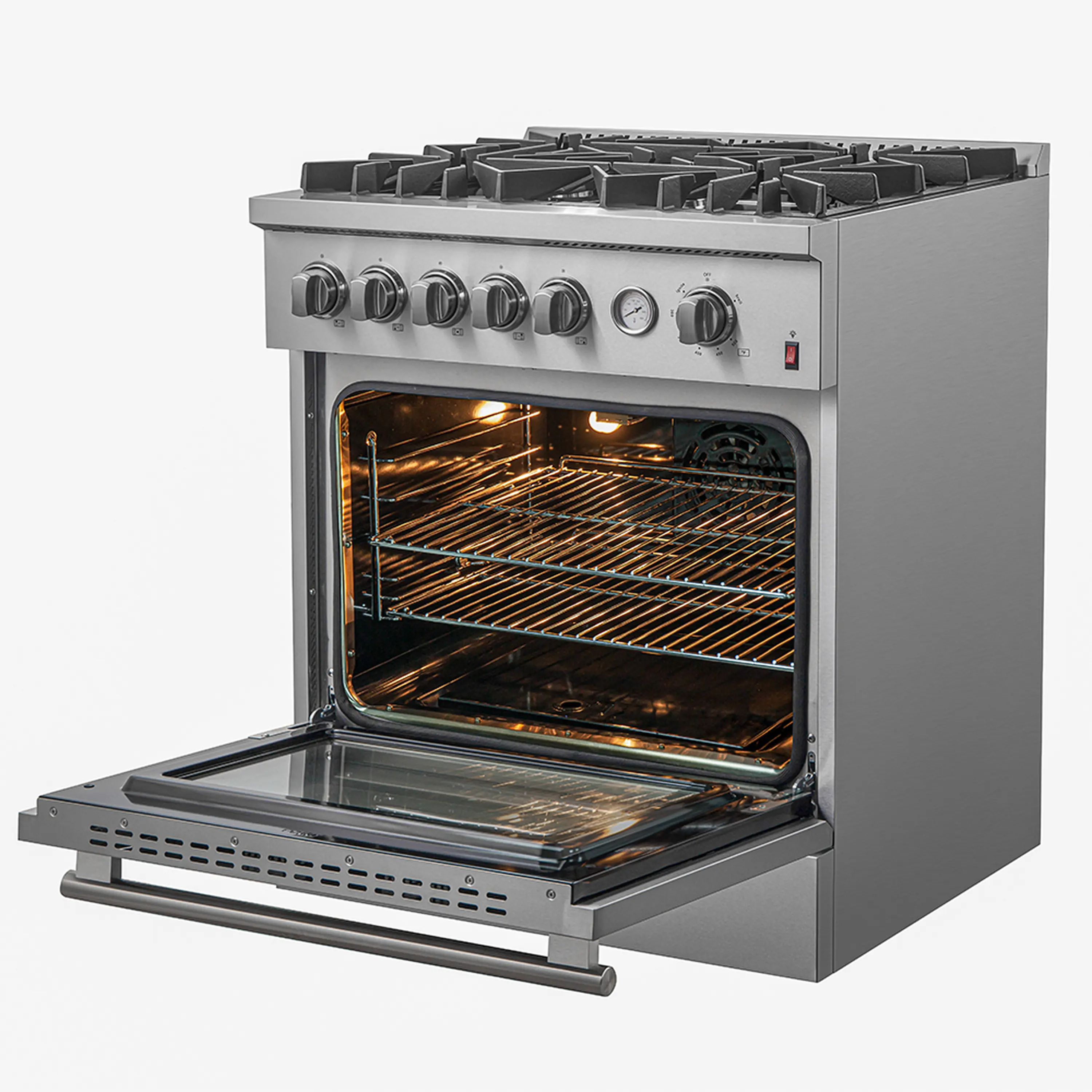 Forno Giovanni 30-inch Gas Range with 5 Gas Burners, 4.32 cu.ft. Convection Gas Oven with Temperature Gauge in Stainless Steel (FFSGS6274-30) - Image 8