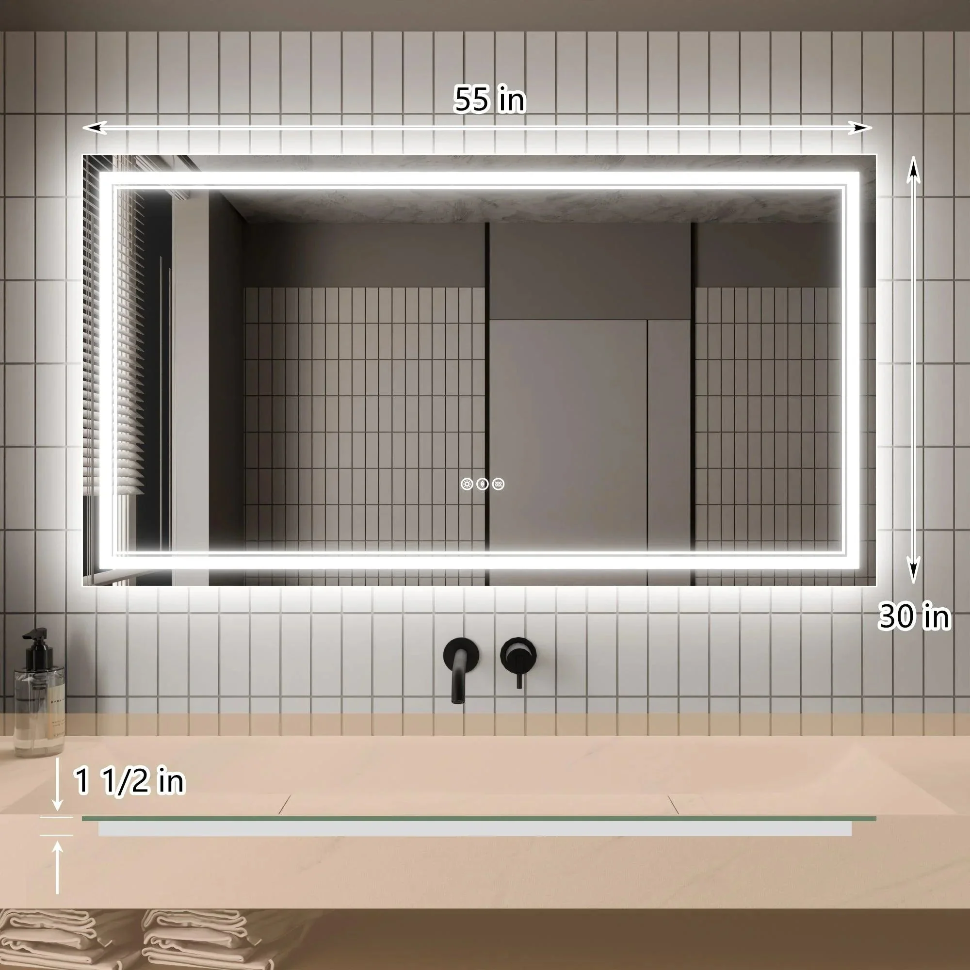 Parrot Uncle GlareGuard Anti-Fog Bathroom Dimmable Led Mirror Backlit Illuminated Mirror Touch Switch - Image 17