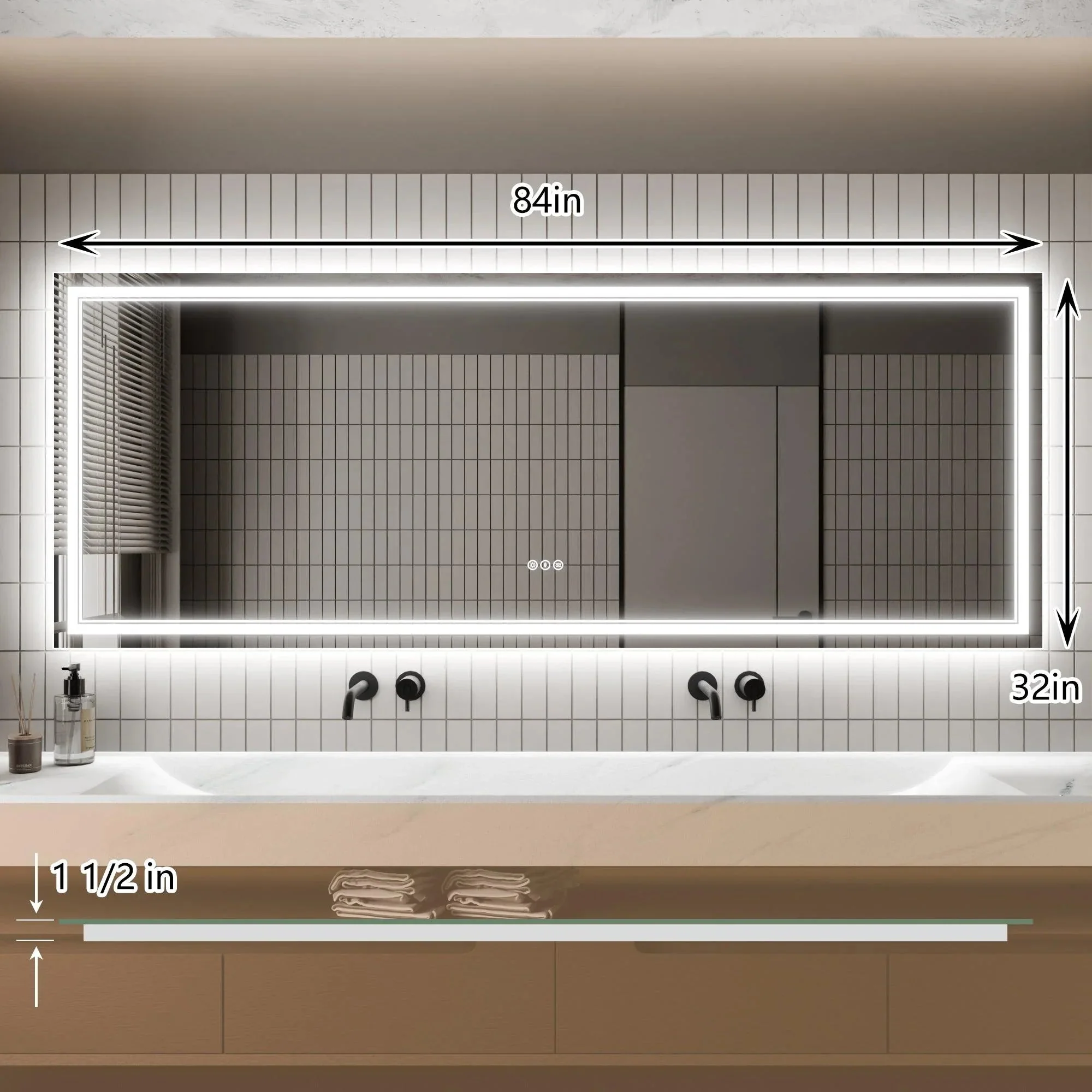 Parrot Uncle GlareGuard Anti-Fog Bathroom Dimmable Led Mirror Backlit Illuminated Mirror Touch Switch - Image 25