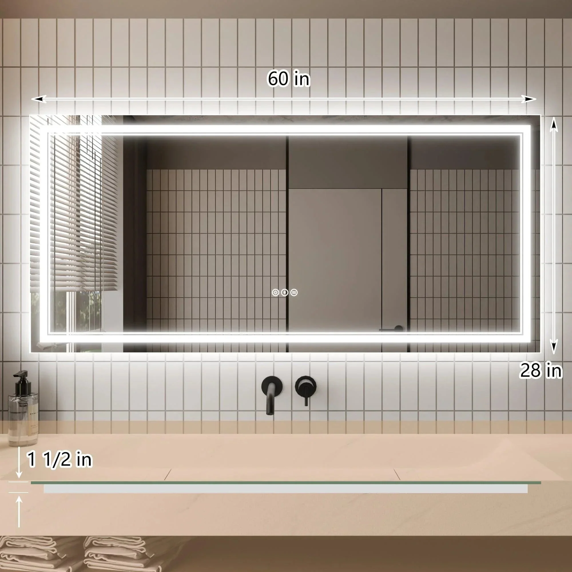 Parrot Uncle GlareGuard Anti-Fog Bathroom Dimmable Led Mirror Backlit Illuminated Mirror Touch Switch - Image 38