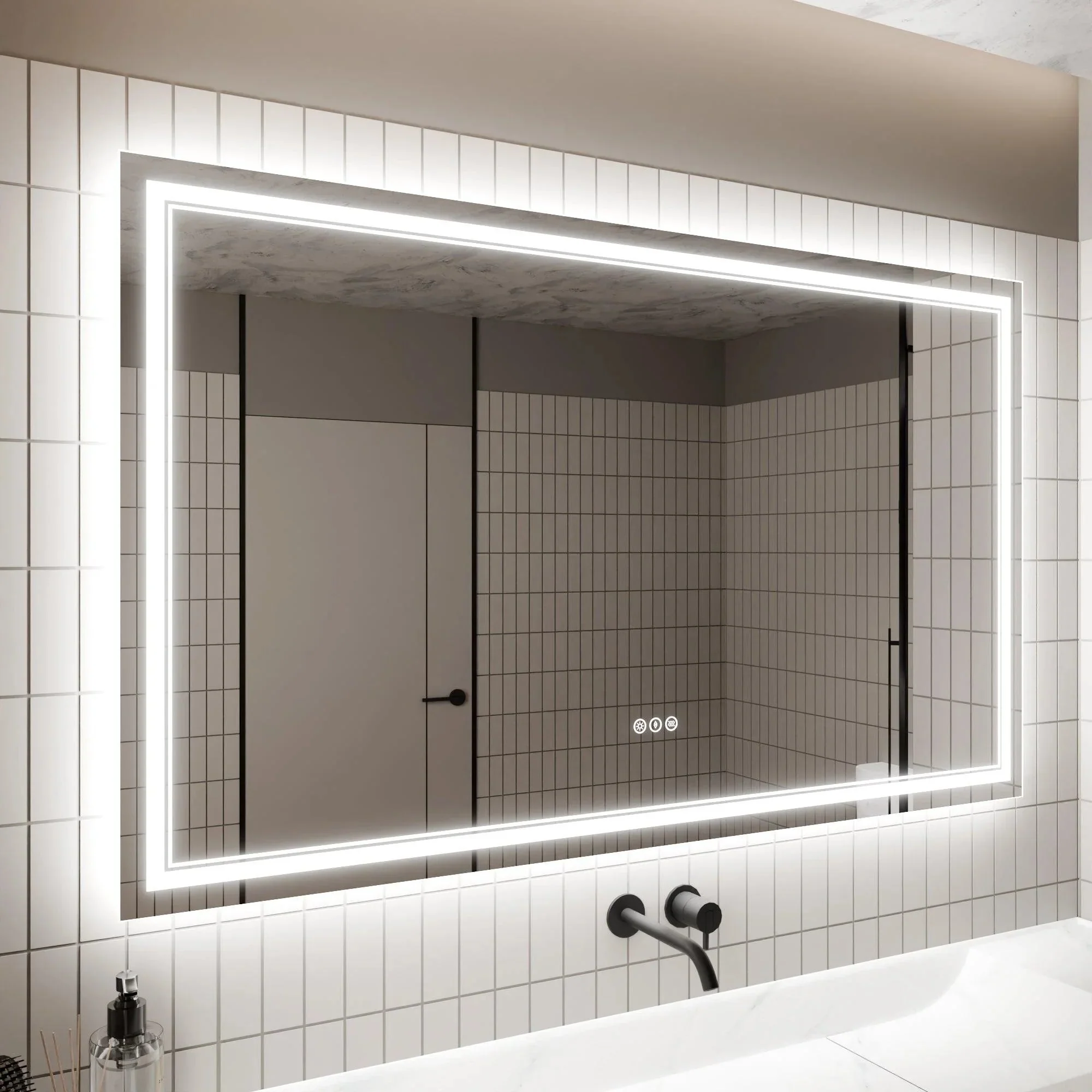 Parrot Uncle GlareGuard Anti-Fog Bathroom Dimmable Led Mirror Backlit Illuminated Mirror Touch Switch - Image 43