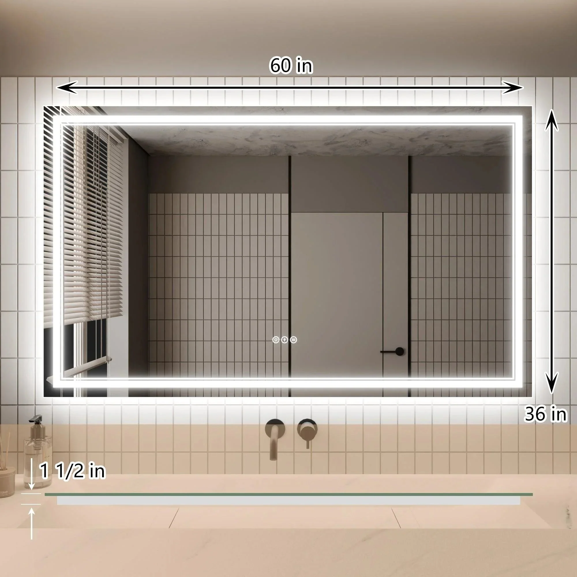 Parrot Uncle GlareGuard Anti-Fog Bathroom Dimmable Led Mirror Backlit Illuminated Mirror Touch Switch - Image 46