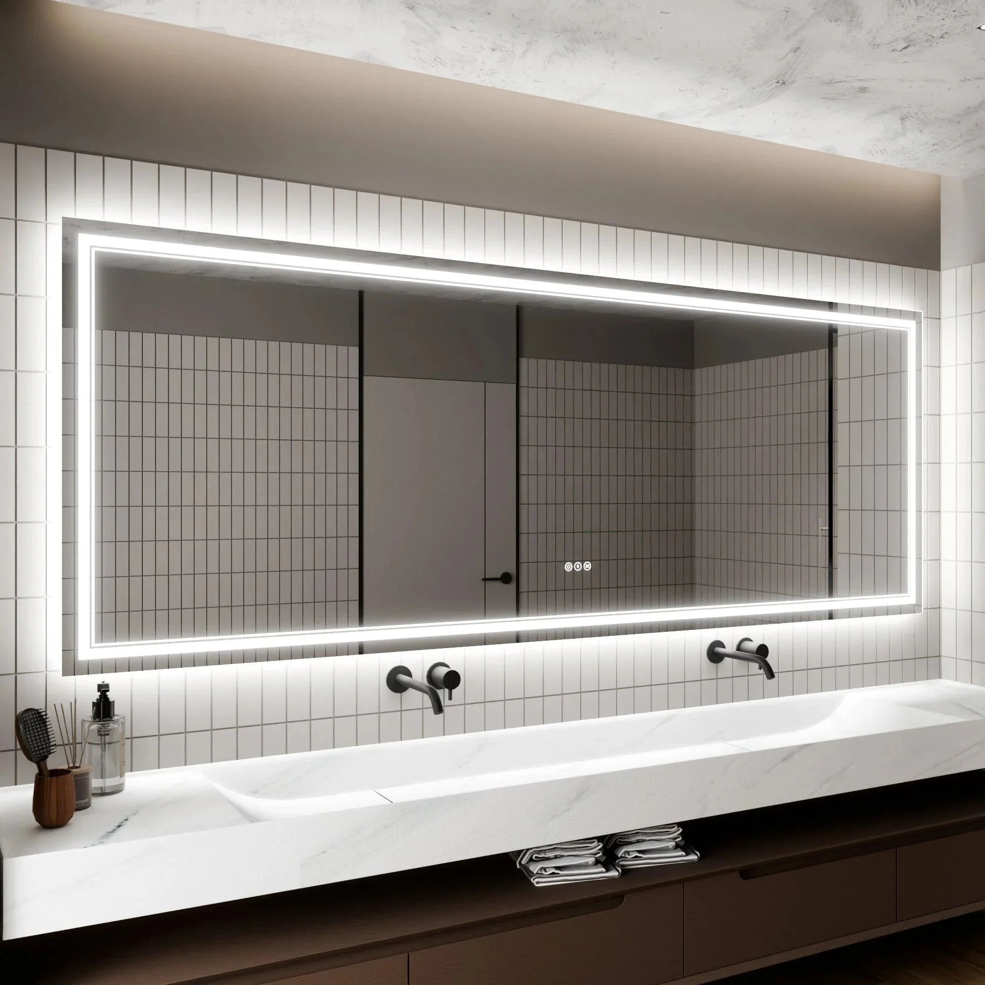 Parrot Uncle GlareGuard Anti-Fog Bathroom Dimmable Led Mirror Backlit Illuminated Mirror Touch Switch - Image 50
