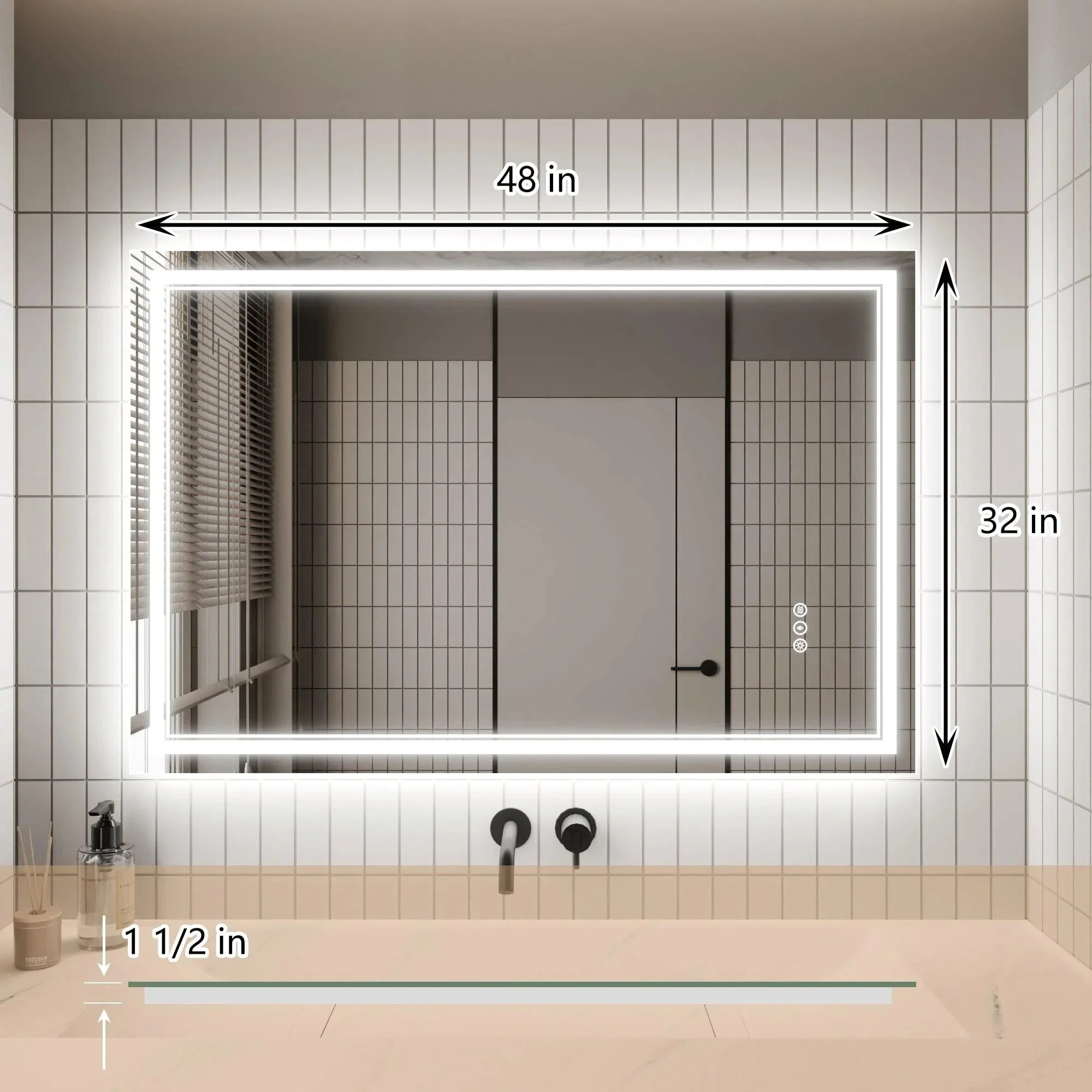 Parrot Uncle GlareGuard Anti-Fog Bathroom Dimmable Led Mirror Backlit Illuminated Mirror Touch Switch - Image 7