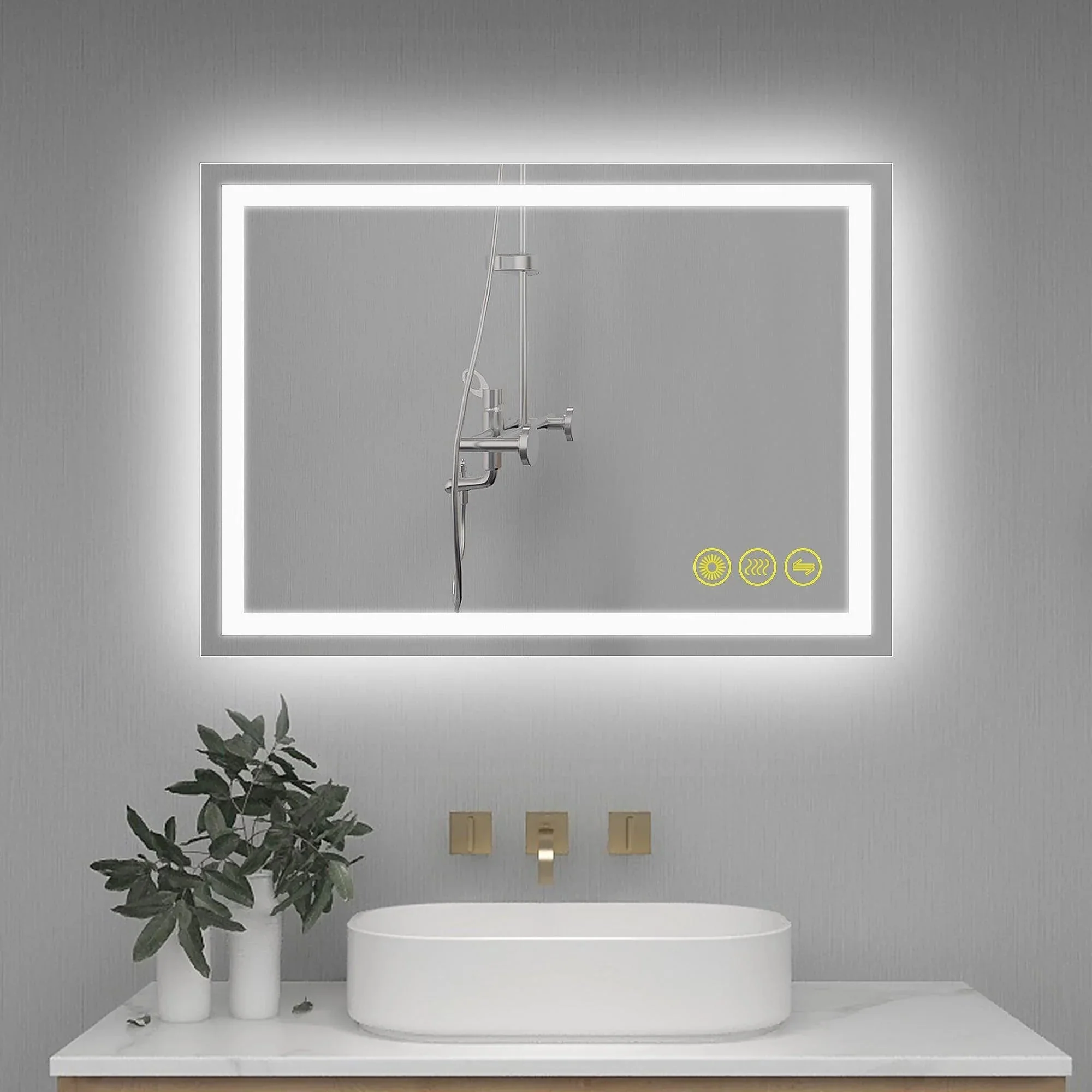 Parrot Uncle GlareGuard Anti-Fog Bathroom Led Mirror Backlit Illuminated Mirror Touch Switch Dimmable - Image 10