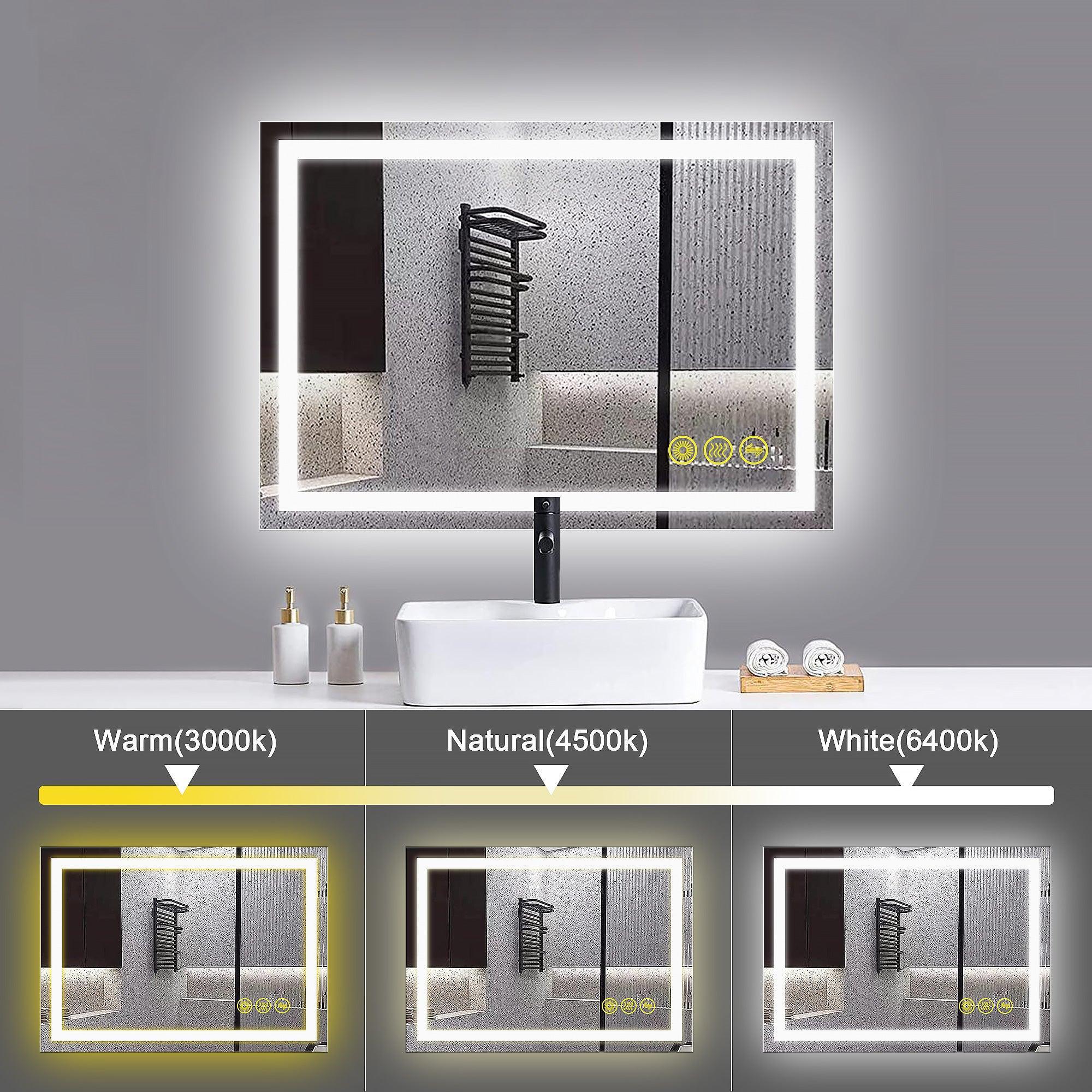 Parrot Uncle GlareGuard Anti-Fog Bathroom Led Mirror Backlit Illuminated Mirror Touch Switch Dimmable - Image 16