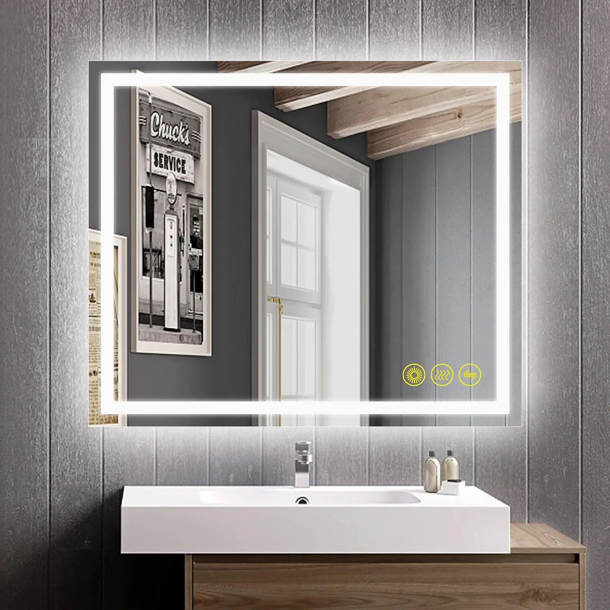 Parrot Uncle GlareGuard Anti-Fog Bathroom Led Mirror Backlit Illuminated Mirror Touch Switch Dimmable - Image 20