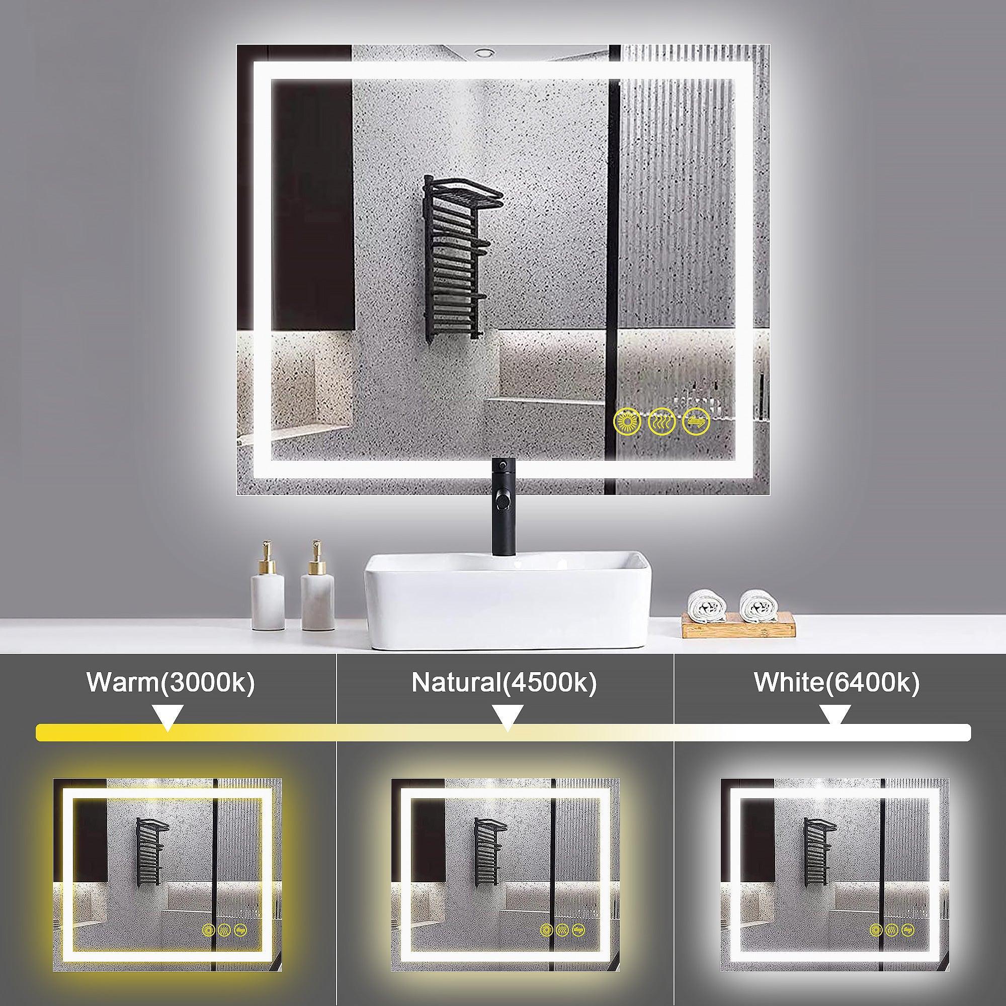 Parrot Uncle GlareGuard Anti-Fog Bathroom Led Mirror Backlit Illuminated Mirror Touch Switch Dimmable - Image 21