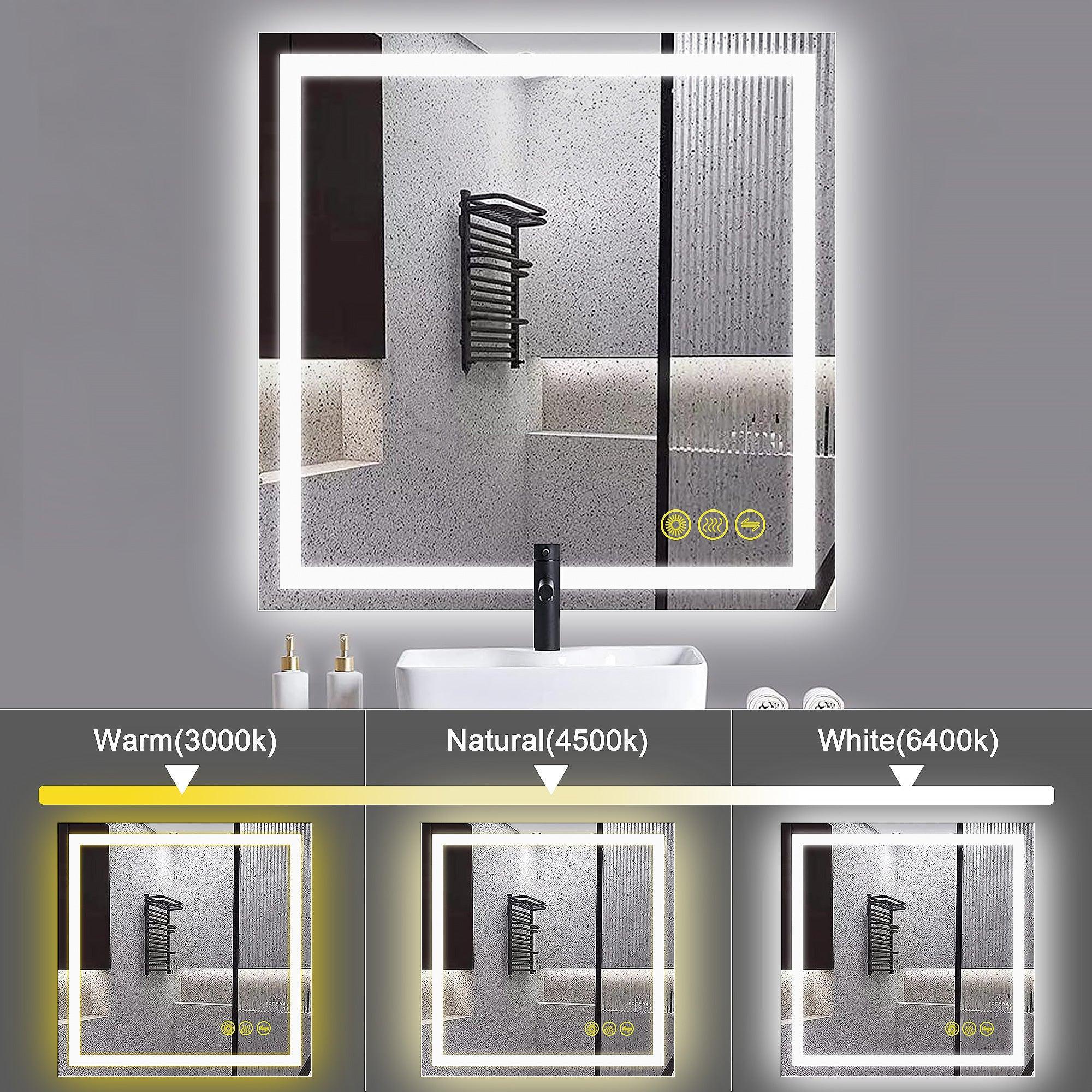 Parrot Uncle GlareGuard Anti-Fog Bathroom Led Mirror Backlit Illuminated Mirror Touch Switch Dimmable - Image 27