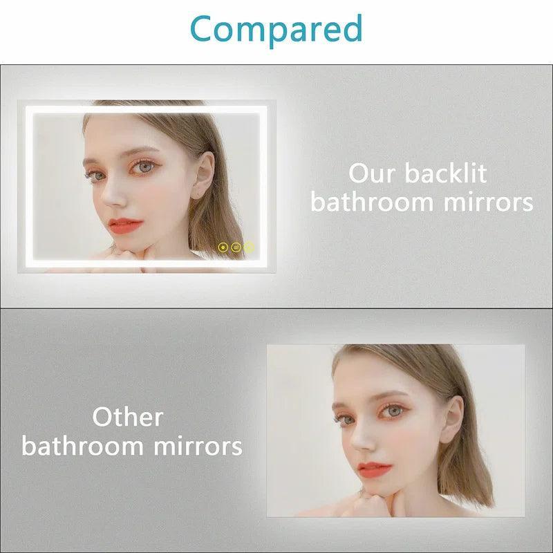 Parrot Uncle GlareGuard Anti-Fog Bathroom Led Mirror Backlit Illuminated Mirror Touch Switch Dimmable - Image 3