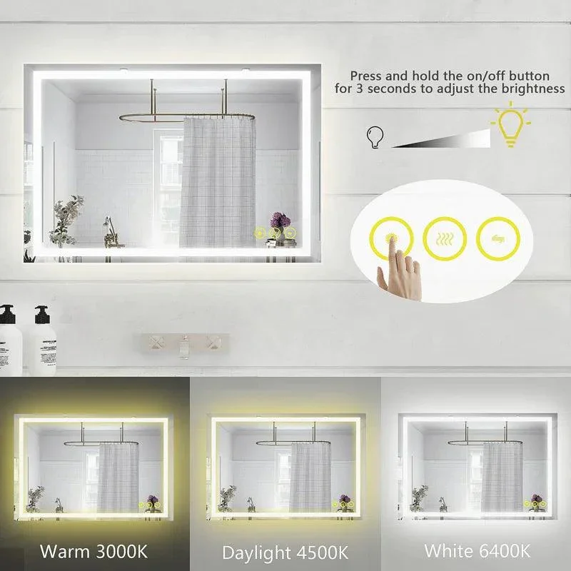 Parrot Uncle GlareGuard Anti-Fog Bathroom Led Mirror Backlit Illuminated Mirror Touch Switch Dimmable - Image 4