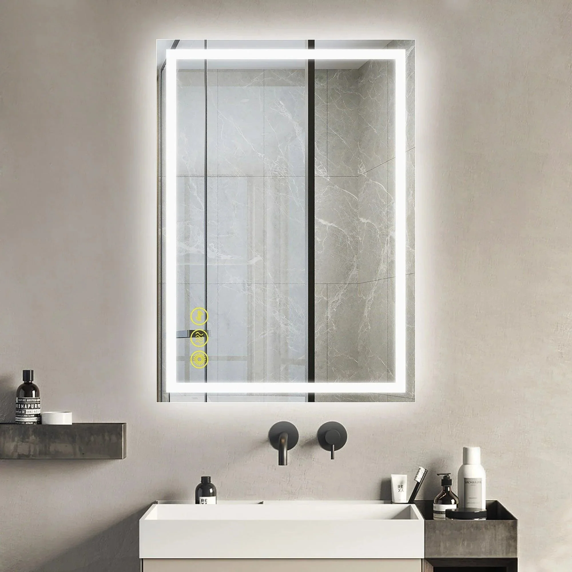 Parrot Uncle GlareGuard Anti-Fog Bathroom Led Mirror Backlit Illuminated Mirror Touch Switch Dimmable - Image 9