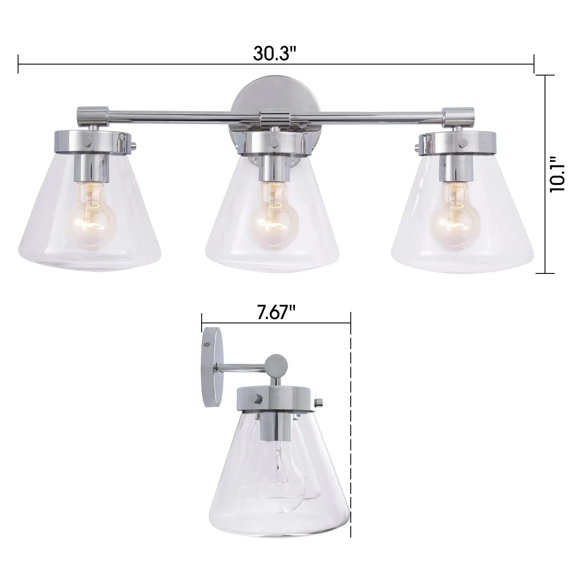 Parrot Uncle Gleam Modern 3-Light Dimmable Vanity Light - Image 9