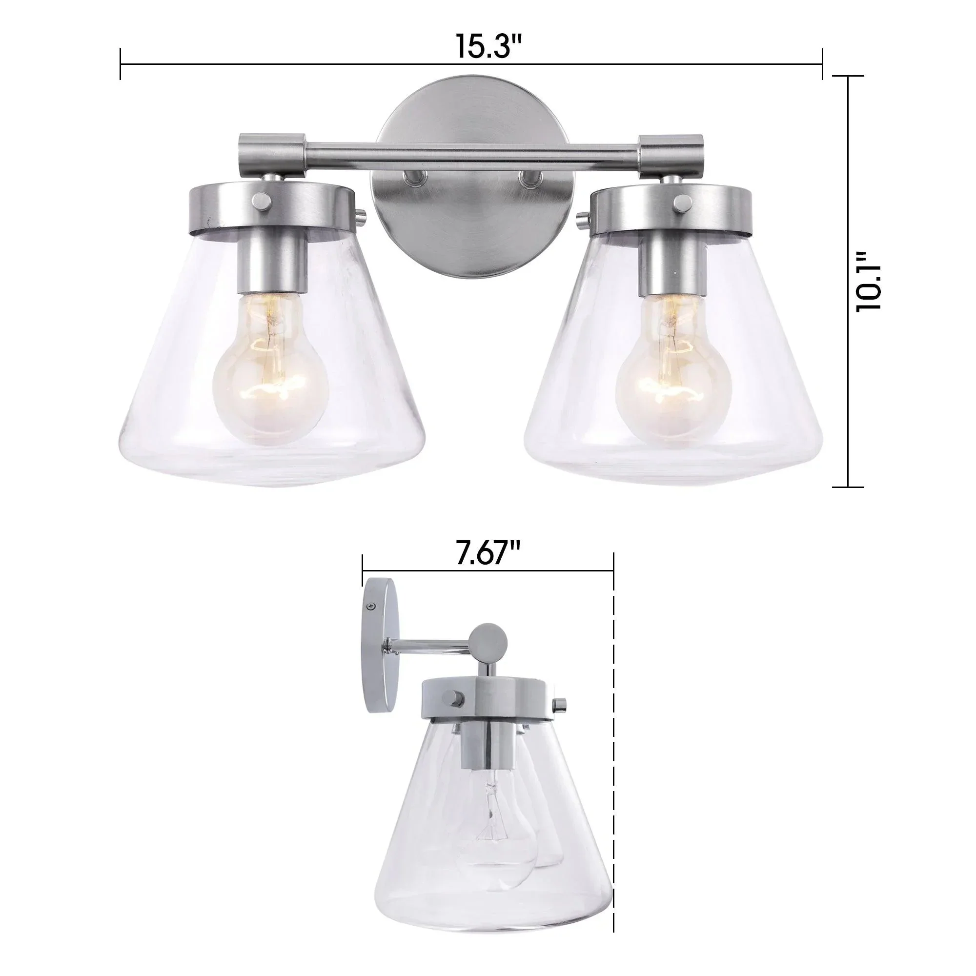 Parrot Uncle Gleam Modern Farmhouse 2-Light Vanity Light - Image 9