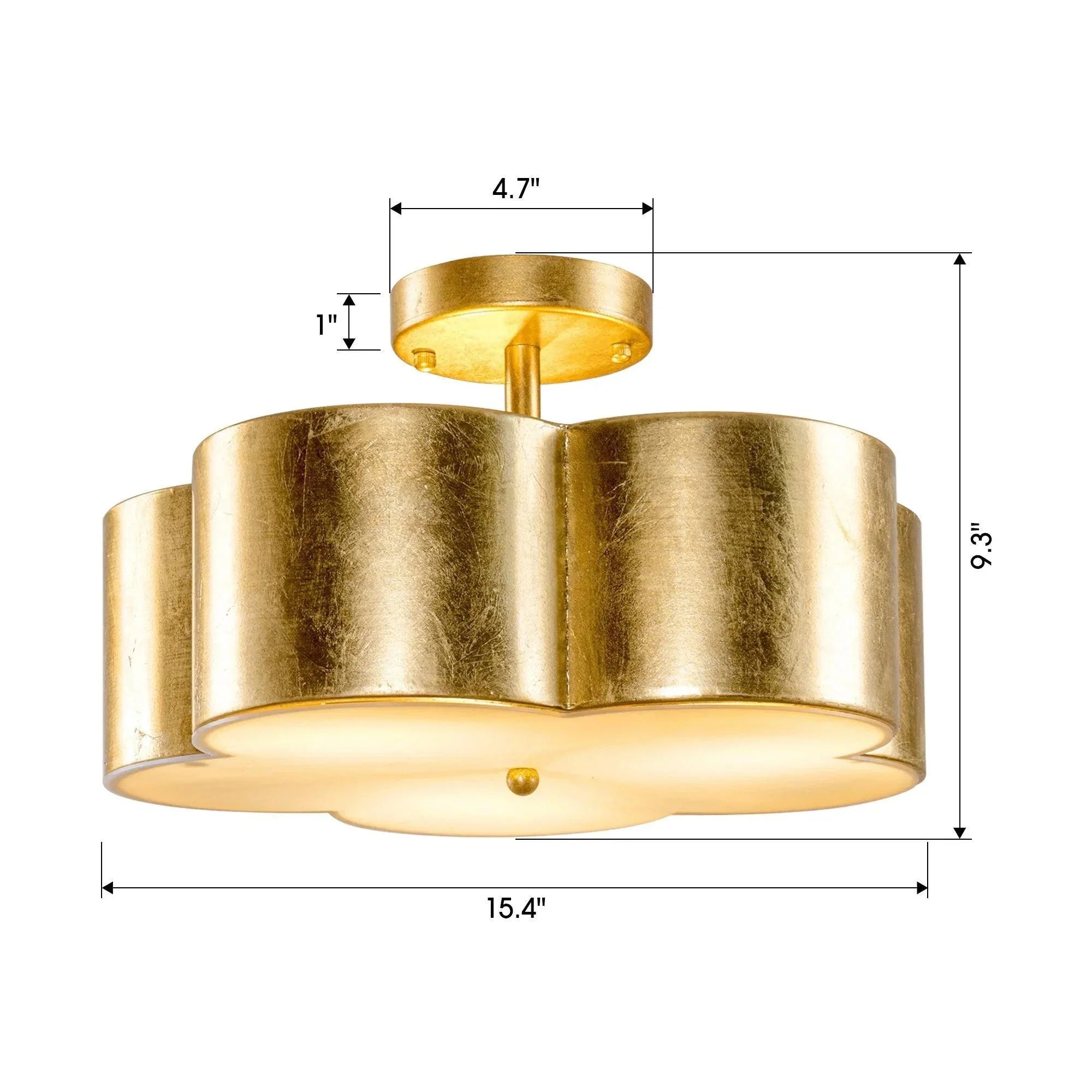 Parrot Uncle Golden Modern Semi Flush 3-Light Ceiling Lighting (BBW9744-3) - Image 12