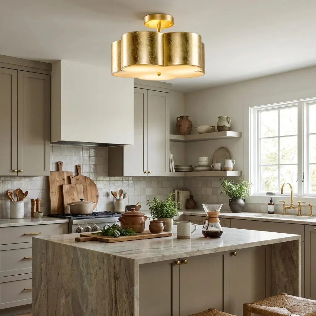Parrot Uncle Golden Modern Semi Flush 3-Light Ceiling Lighting (BBW9744-3) - Image 2